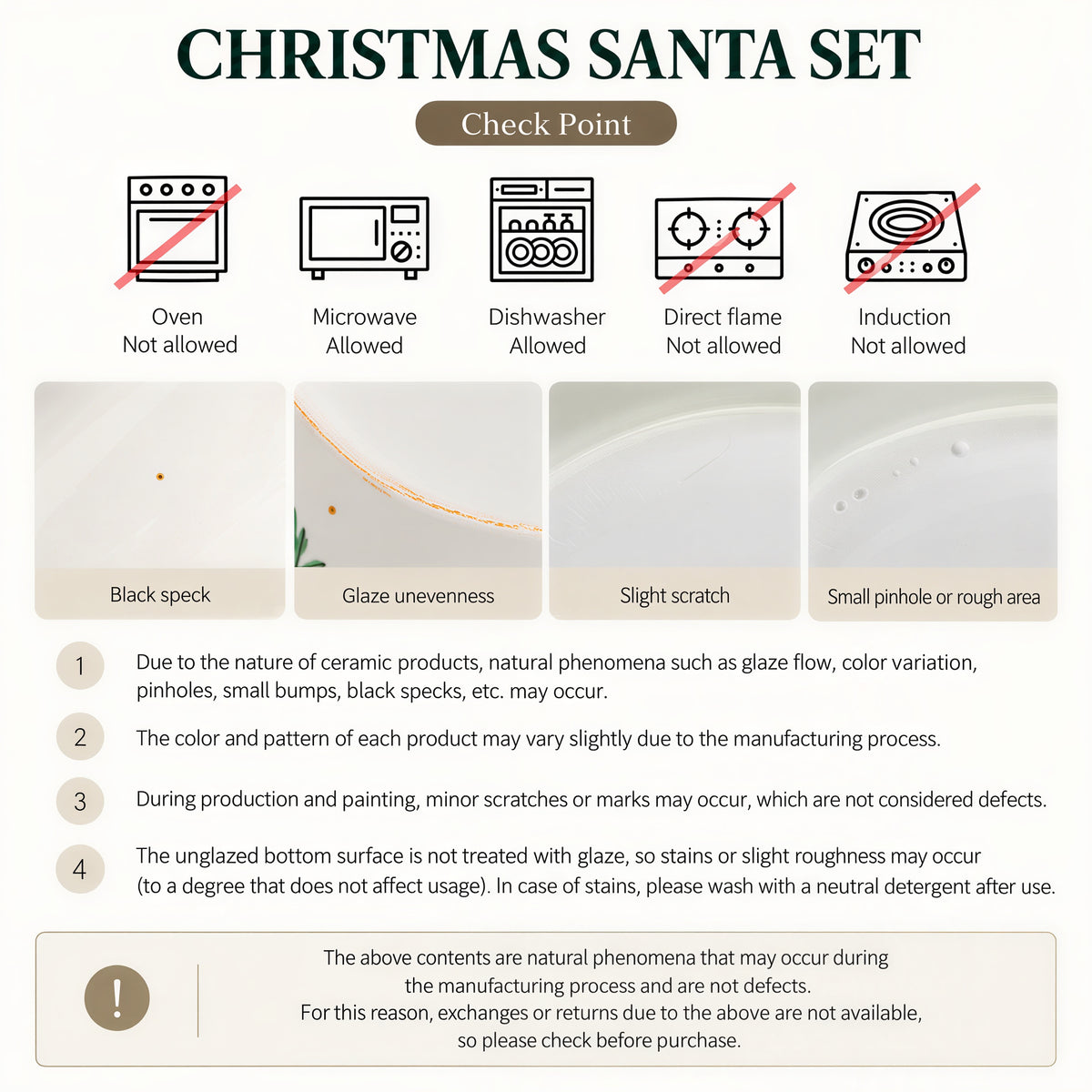 Santa Christmas Dinnerware Set for 4