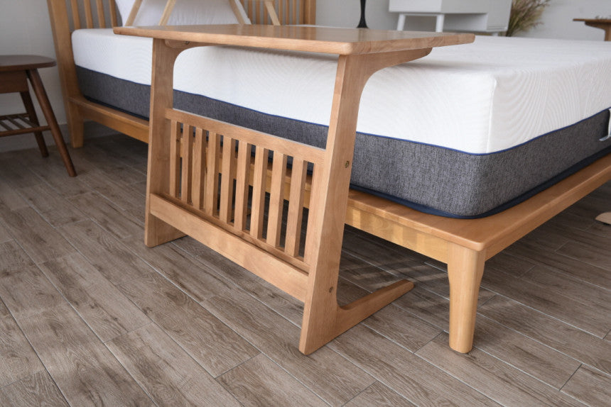 Wooden Side Table with Magazine Rack
