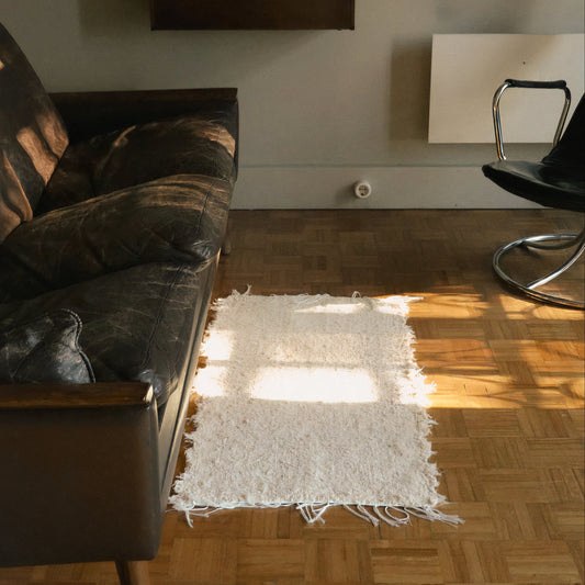 Natural Cotton Fringe Rug