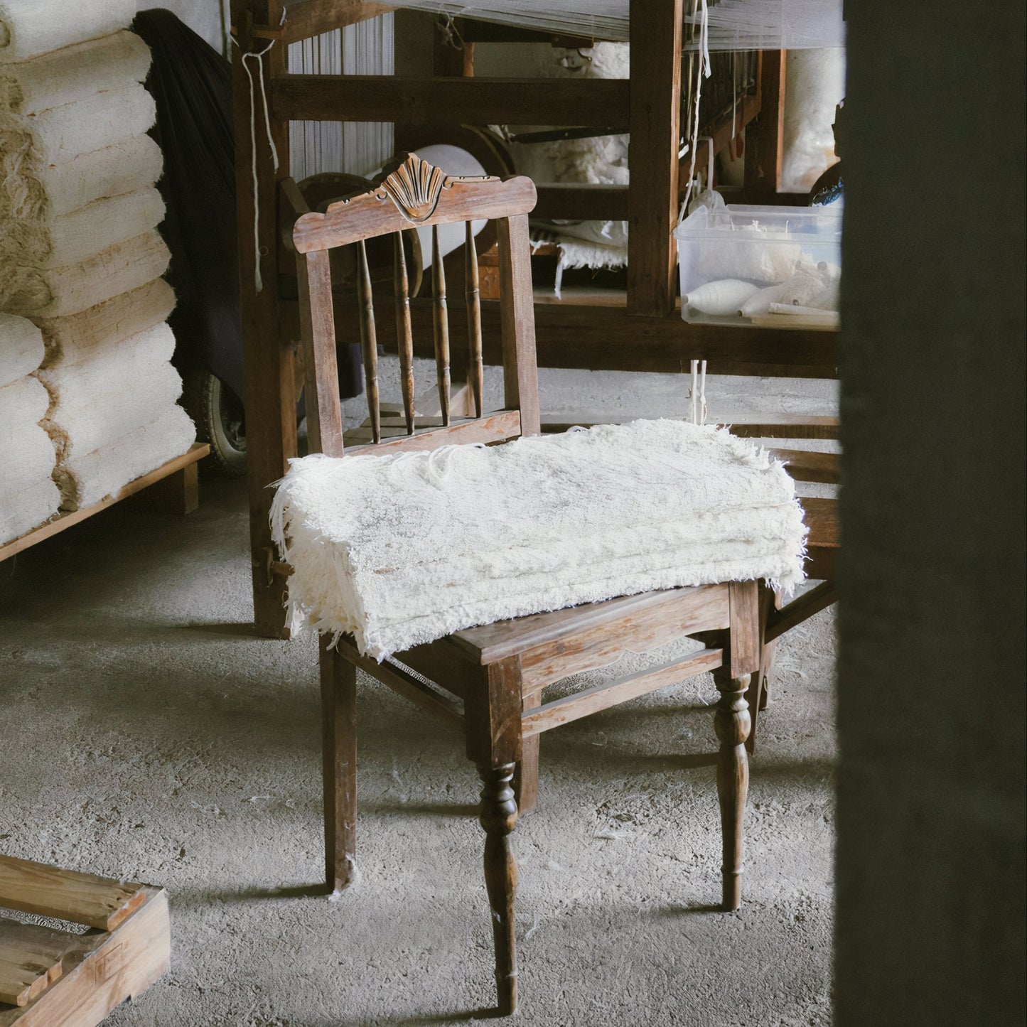 Natural Cotton Fringe Rug