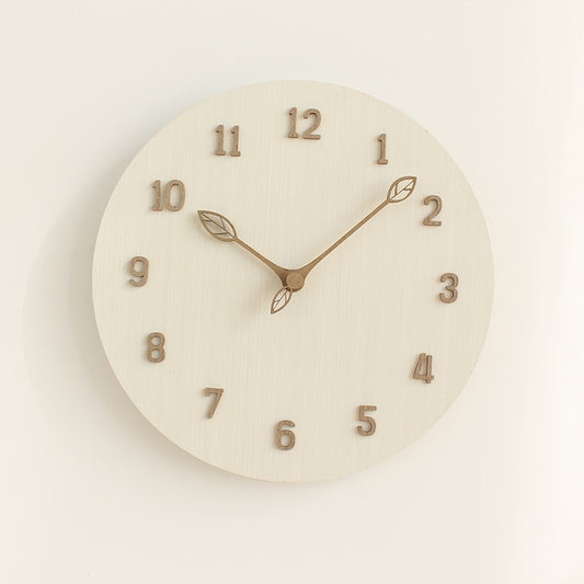 Wood Nature Leaf Wall Clock