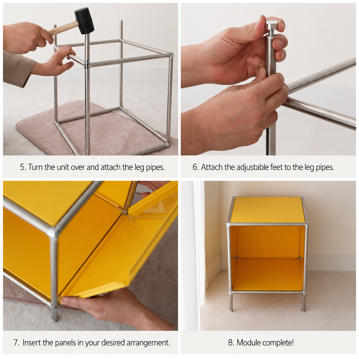 3 Tier Square DIY Modular Tempered Glass Shelf