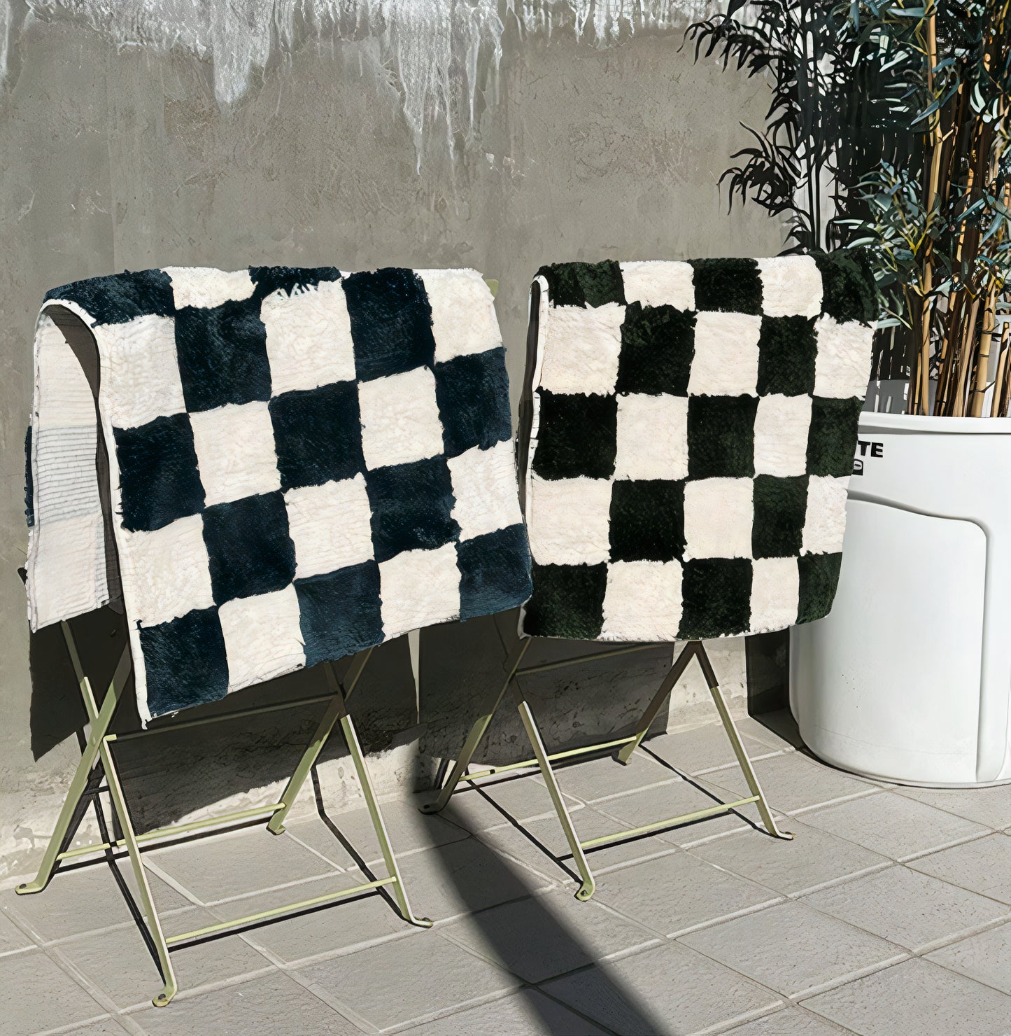 Fluffy Checkerboard Rug
