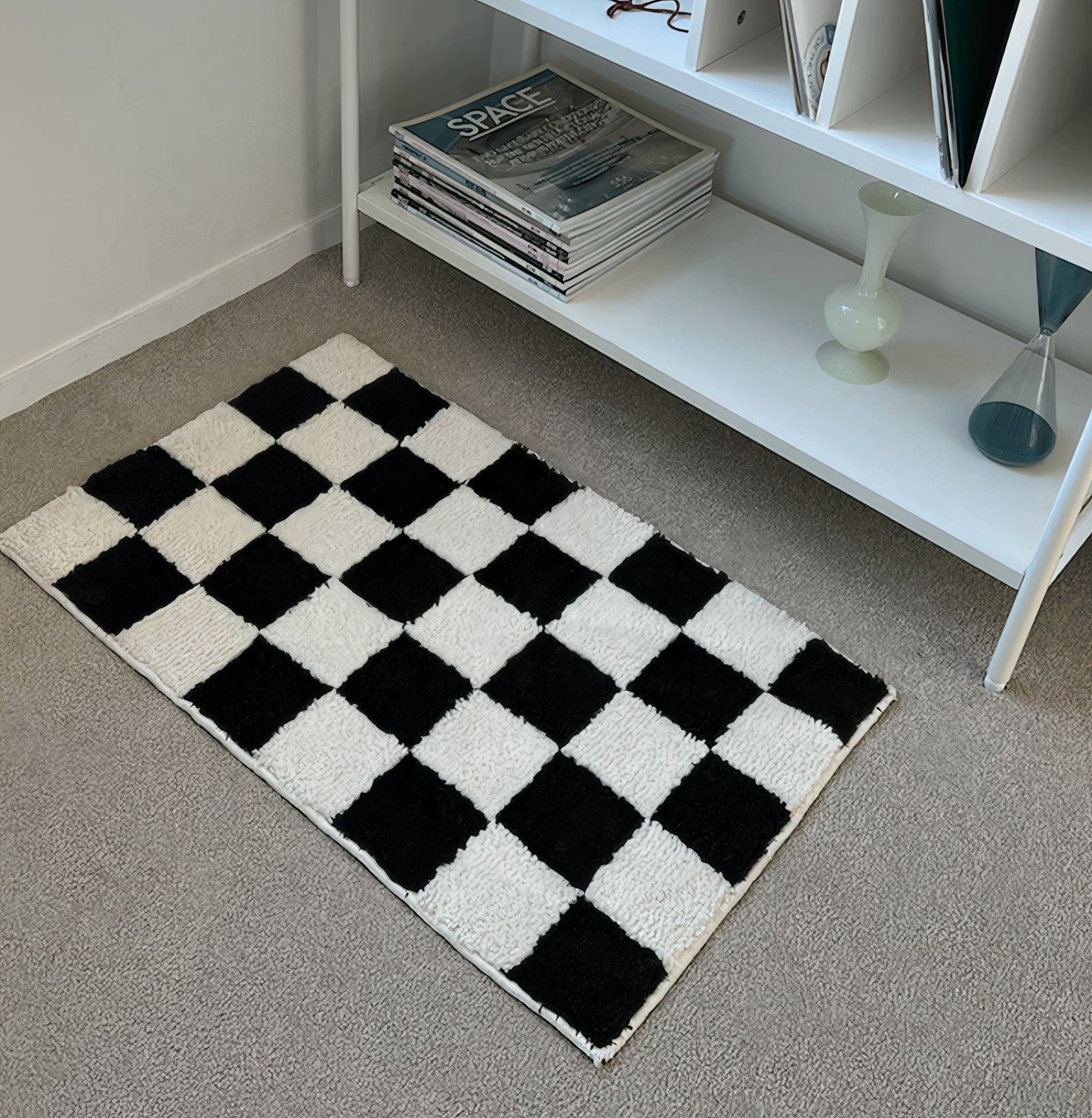 Fluffy Checkerboard Rug