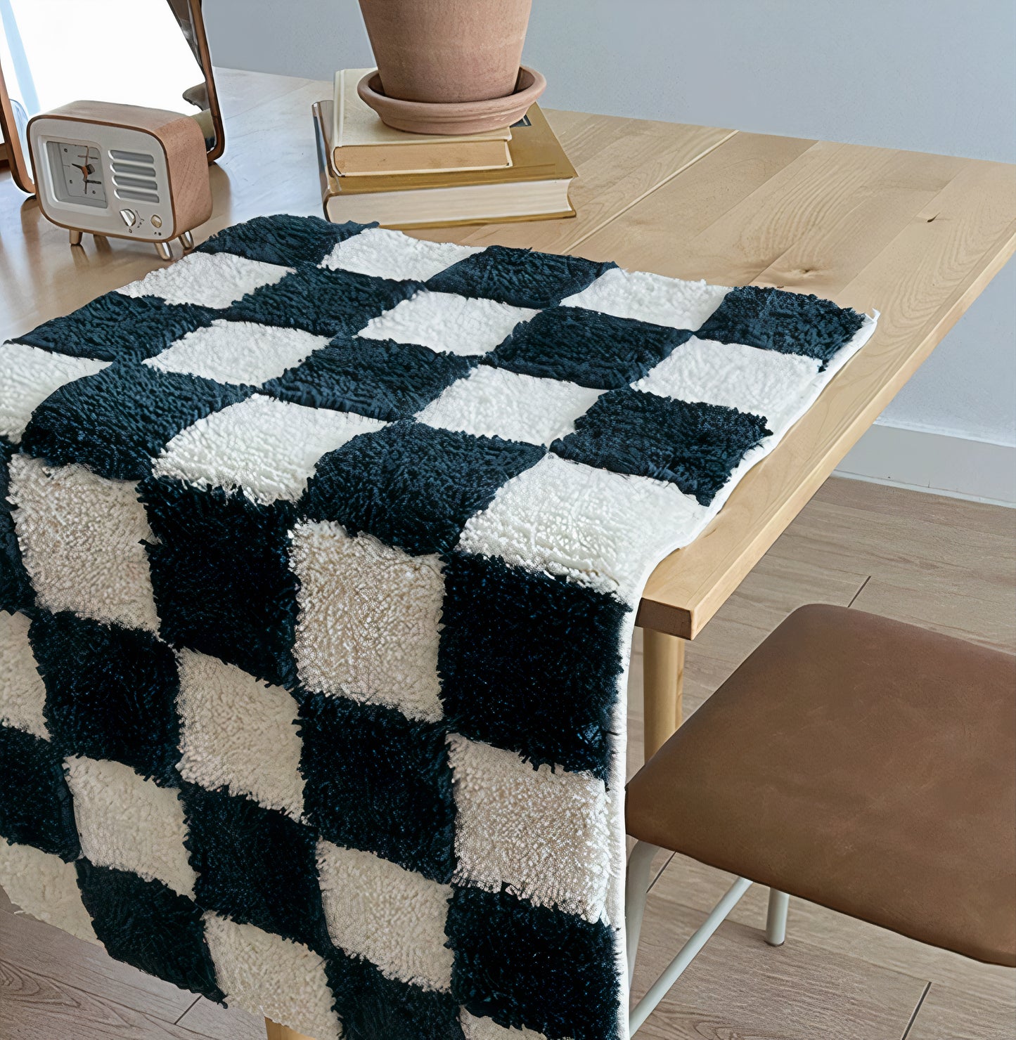 Fluffy Checkerboard Rug