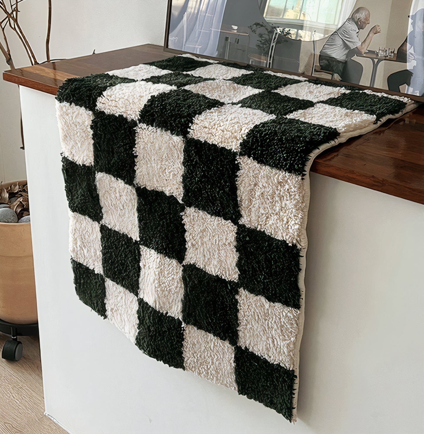 Fluffy Checkerboard Rug
