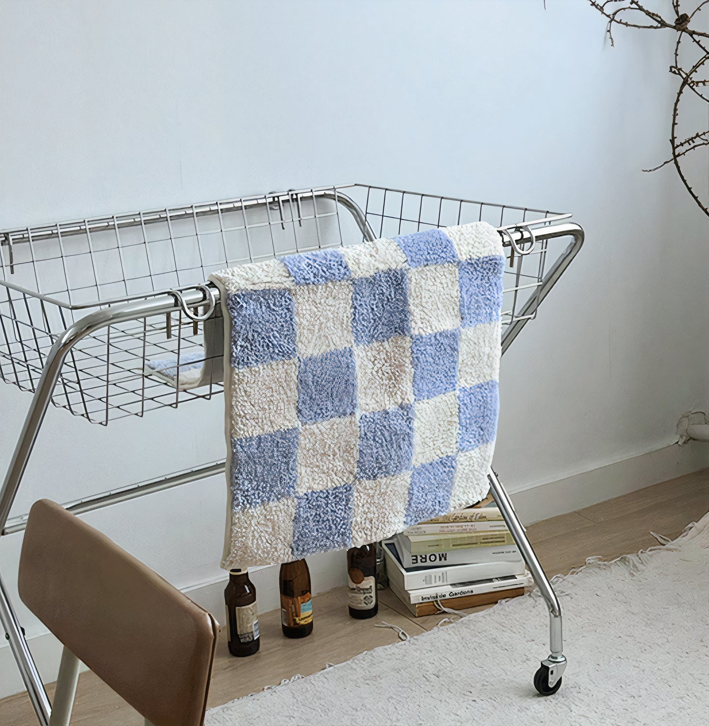 Fluffy Checkerboard Rug