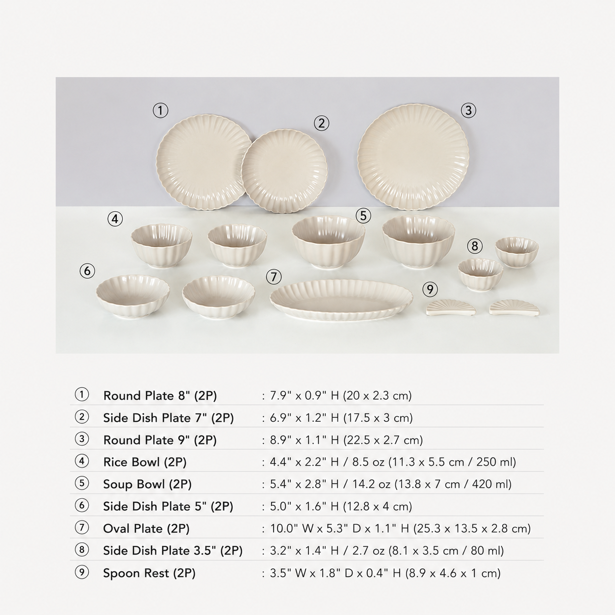 Shell Dinnerware Set for 2 (14-Piece)