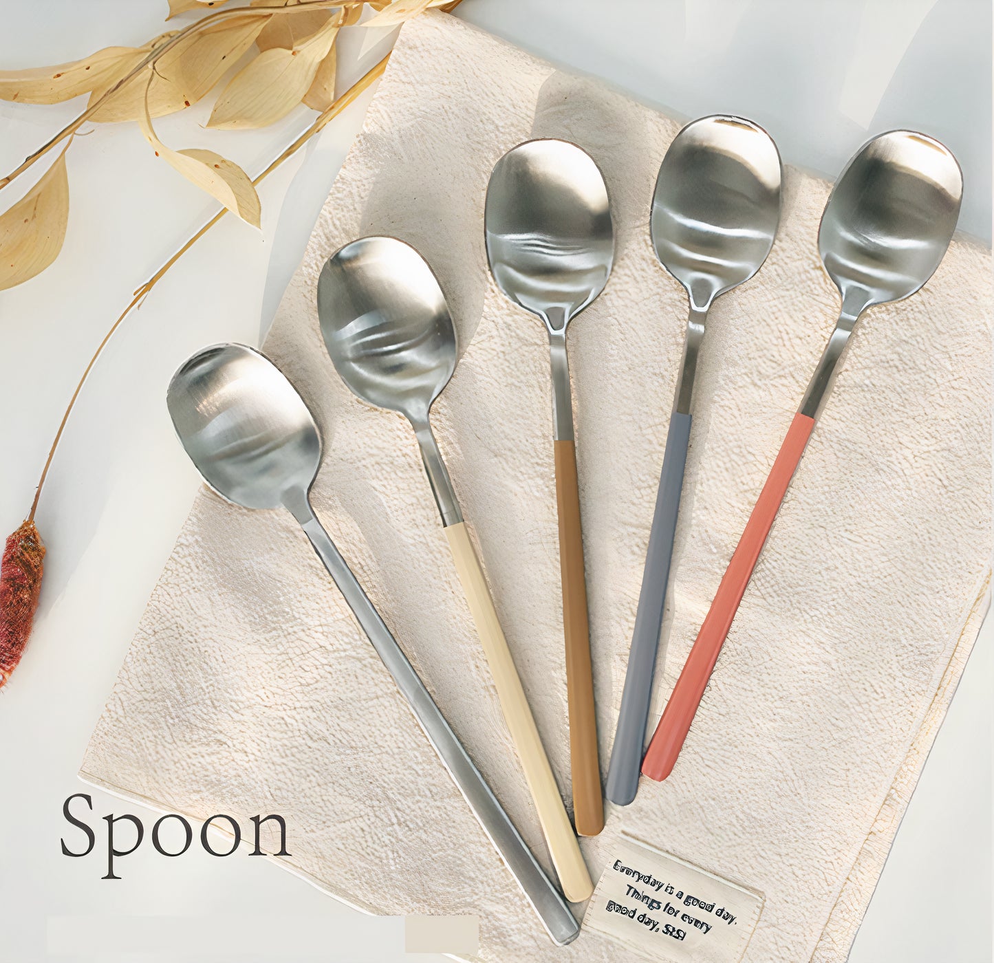 Matte Stainless Steel Spoon & Chopsticks Set of 4