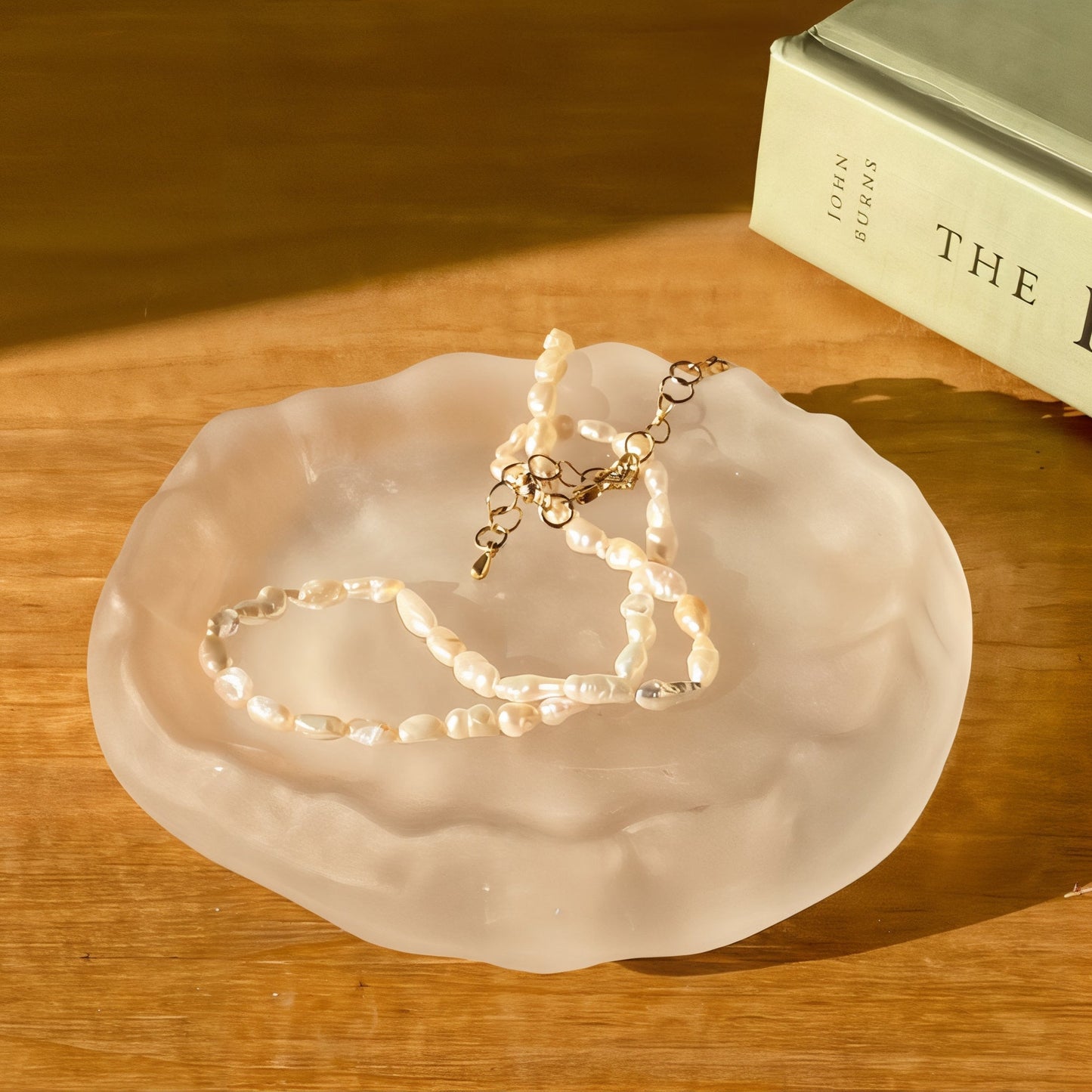 Milky Glass Accessory Tray