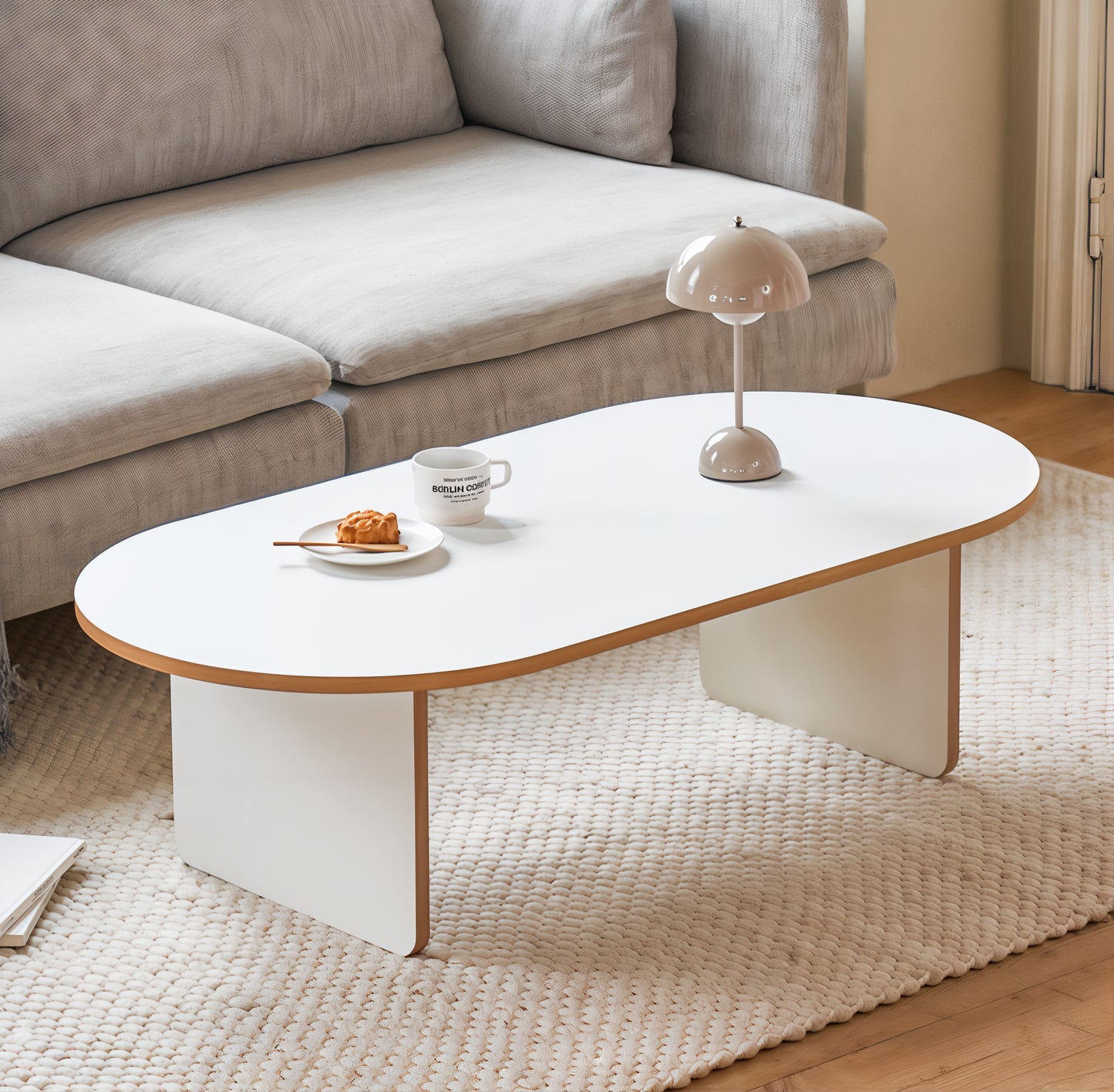 White Solid Wood Coffee Table
