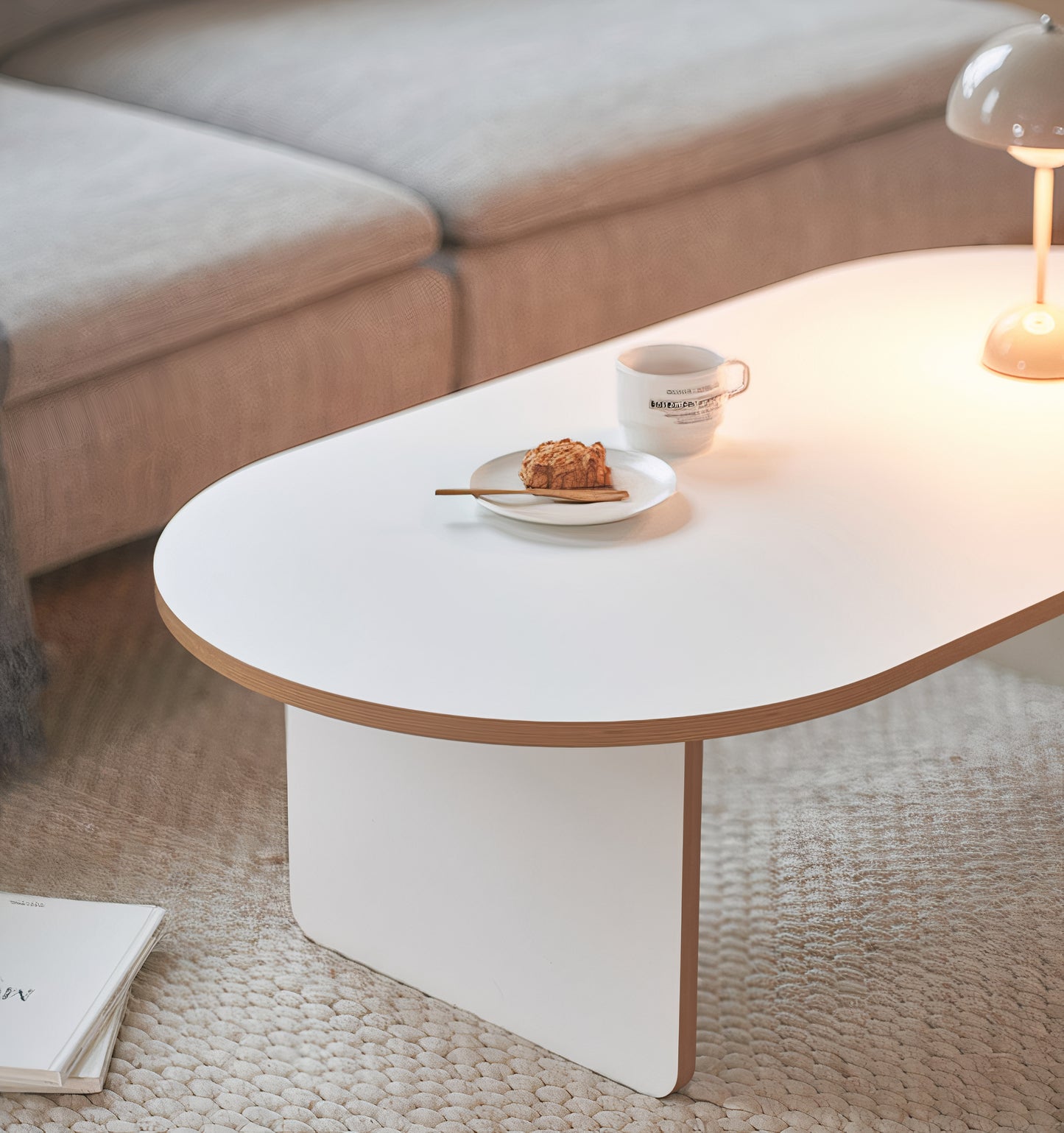 White Solid Wood Coffee Table