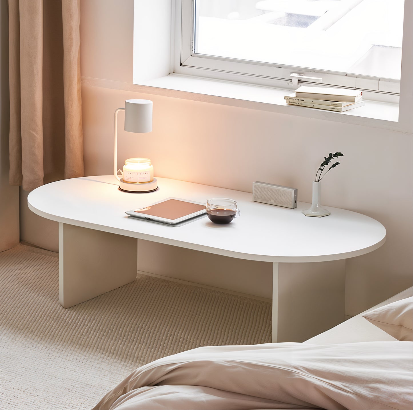 White Solid Wood Coffee Table