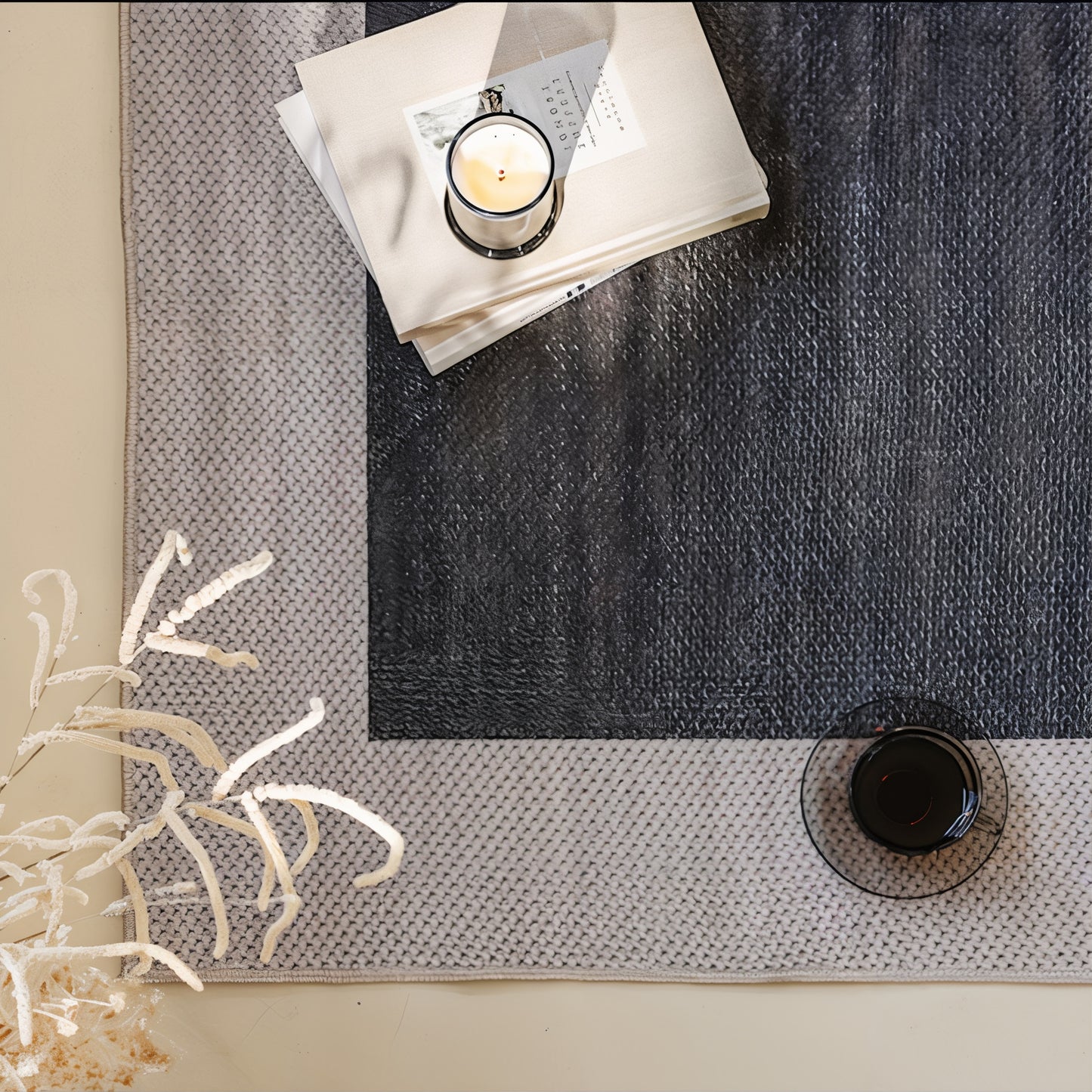 Border Pattern Washable Rug