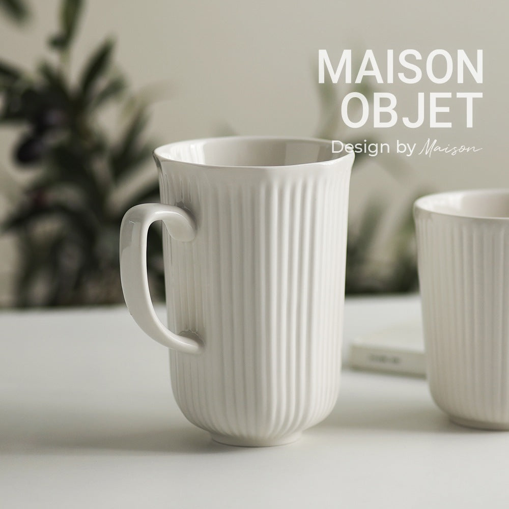 Sunbaek White Porcelain Mug (Set of 2) - close up