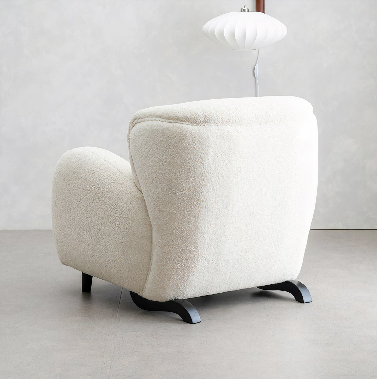 Bouclé Deep Seat Lounge Chair (With Ottoman)