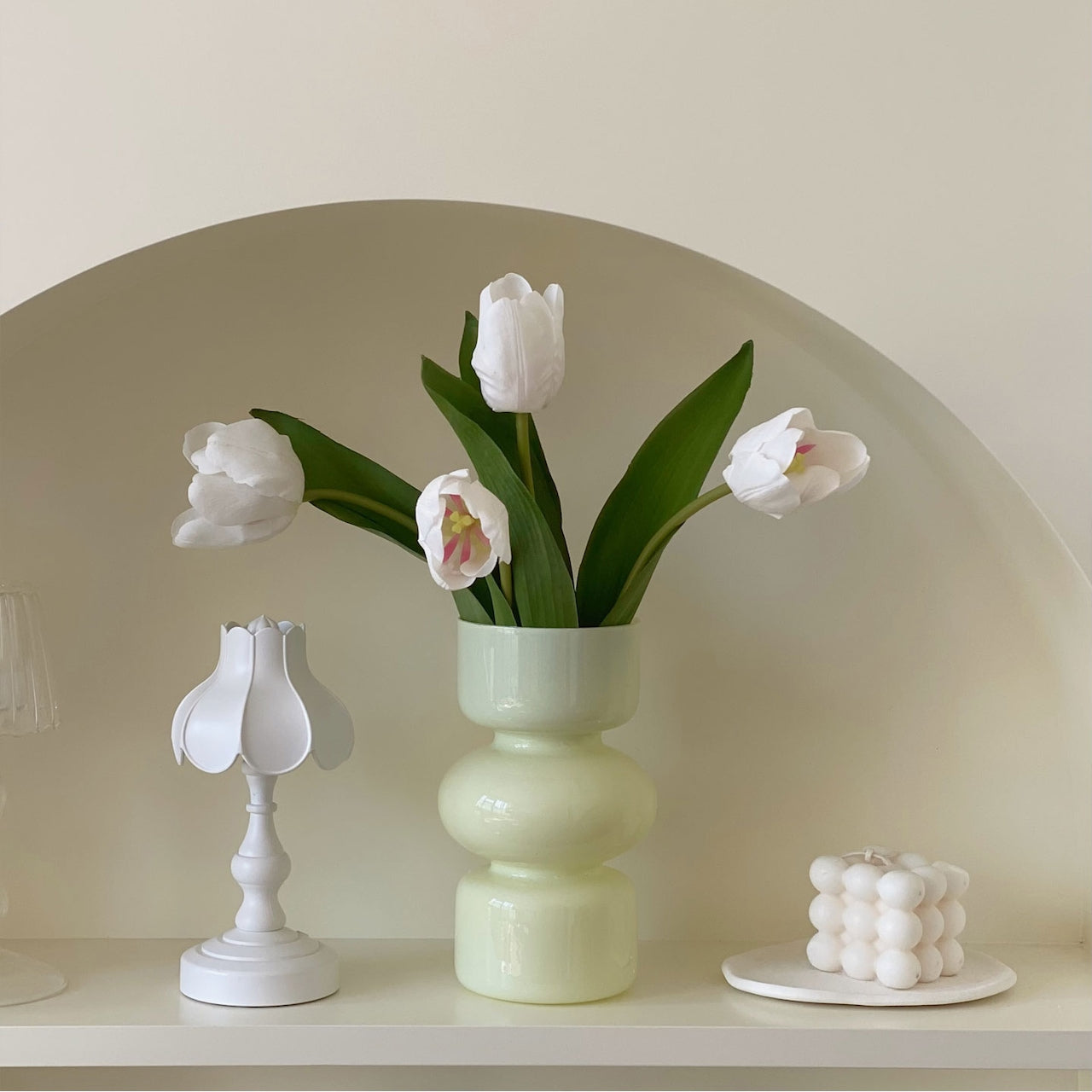 Tiered Opaque Glass Vase