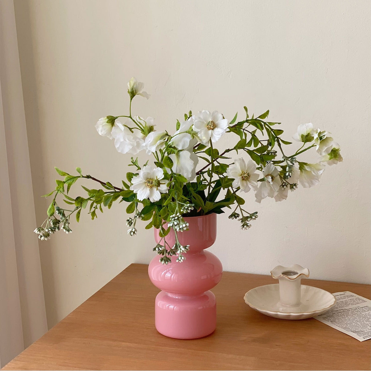 Tiered Opaque Glass Vase