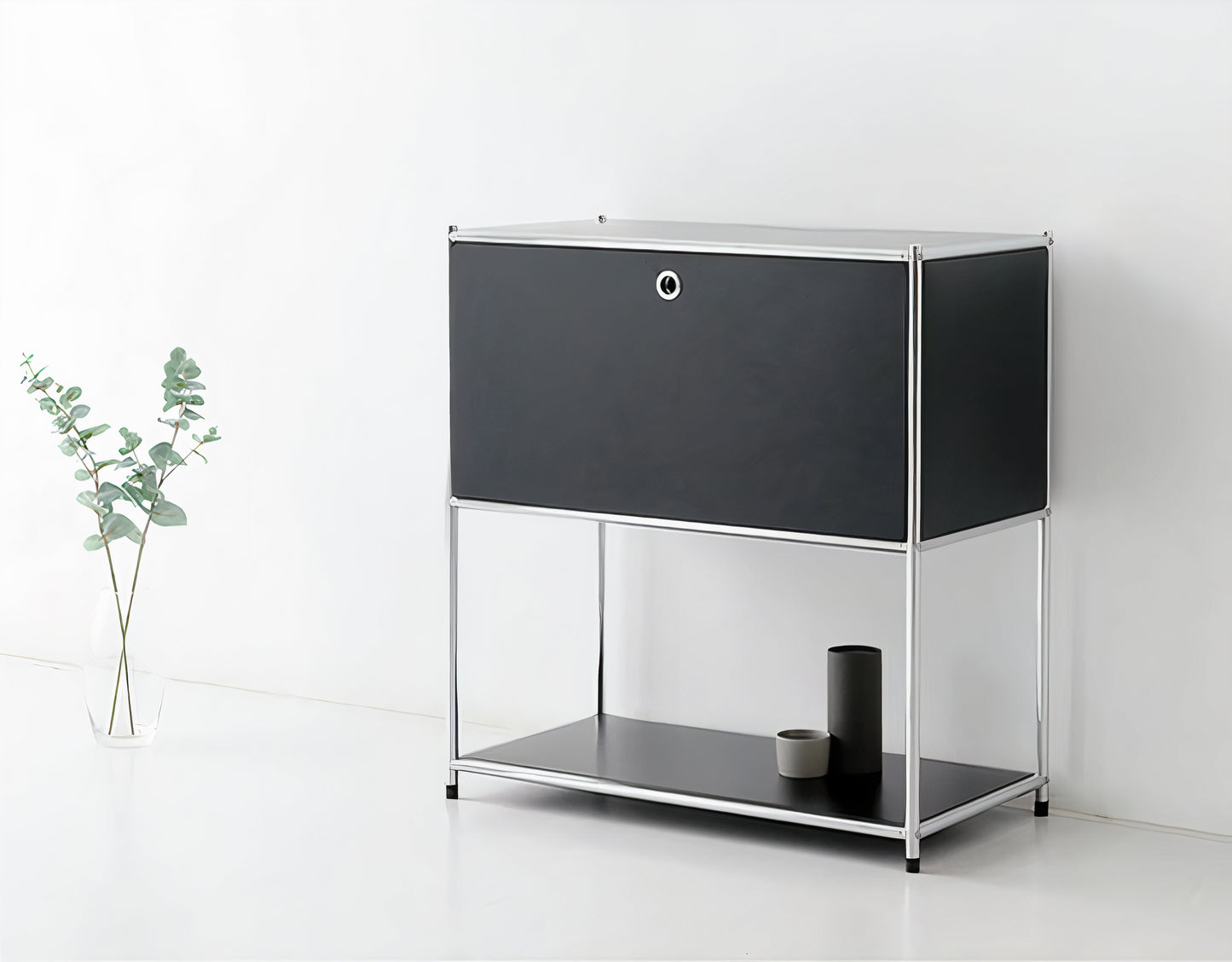 Modular Metal Storage Cabinet with Flip-Down Door