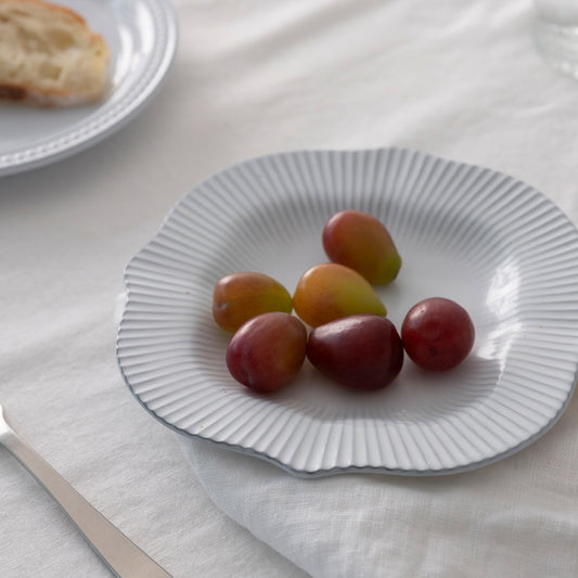 French Pleated Edge Dessert Plate Set