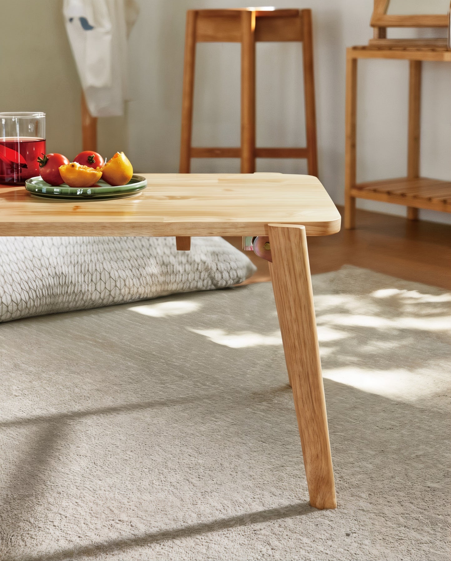 Solid Wood Foldable Low Coffee Table