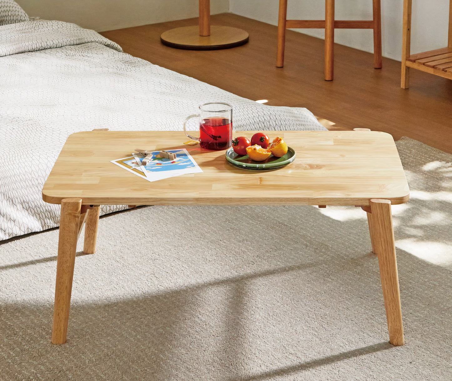 Solid Wood Foldable Low Coffee Table