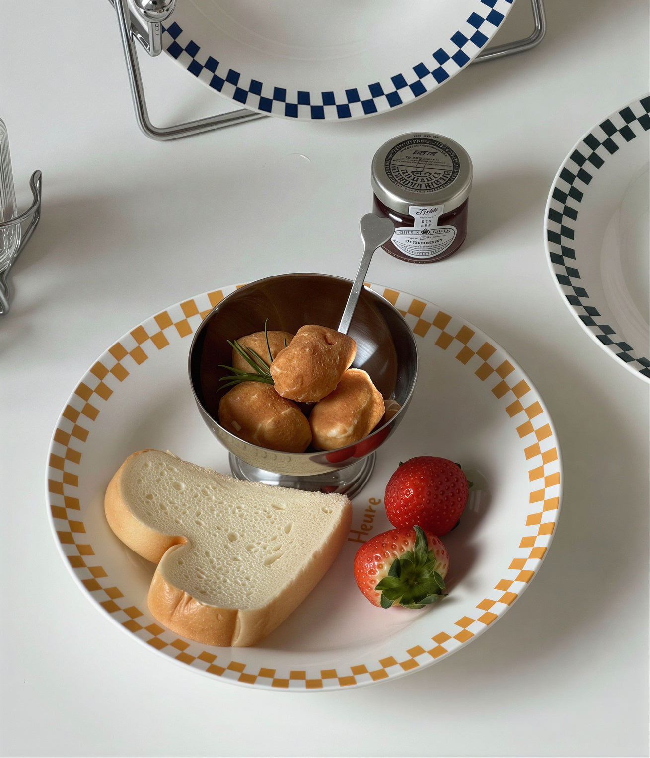 Retro Check Café Plate Set - 2pc