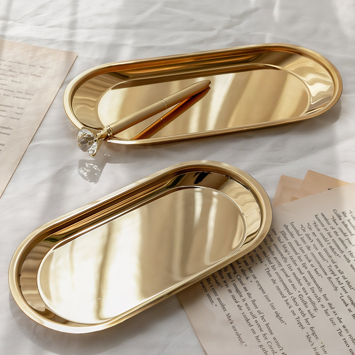 Gold Round Tray