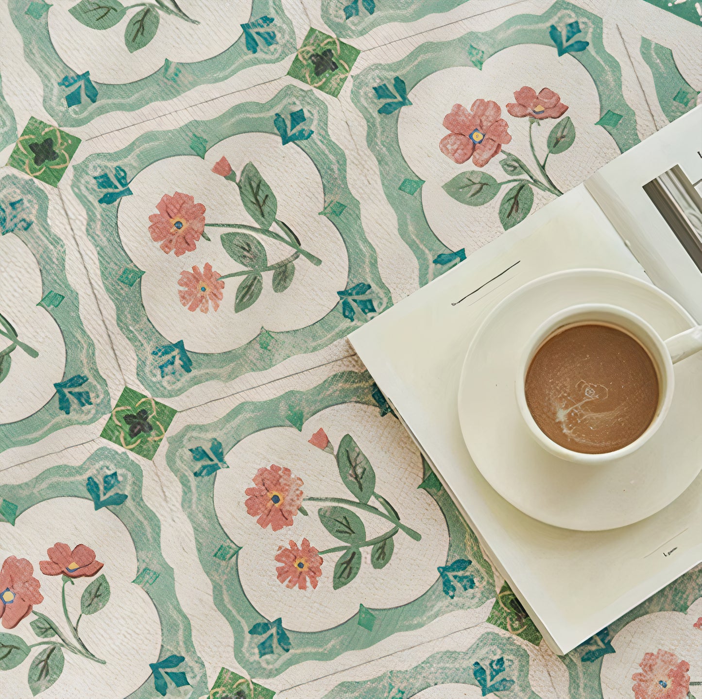 Non-Slip Vintage Floral Area Rug