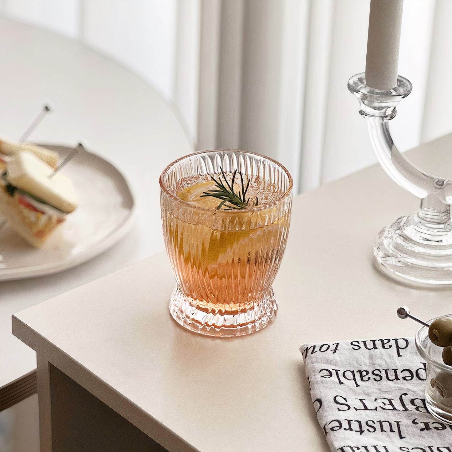 Fluted Waist Glass Cup