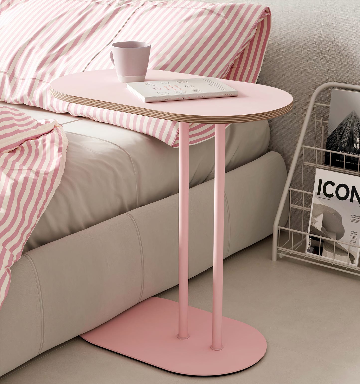 Slim C-Side Sofa Table