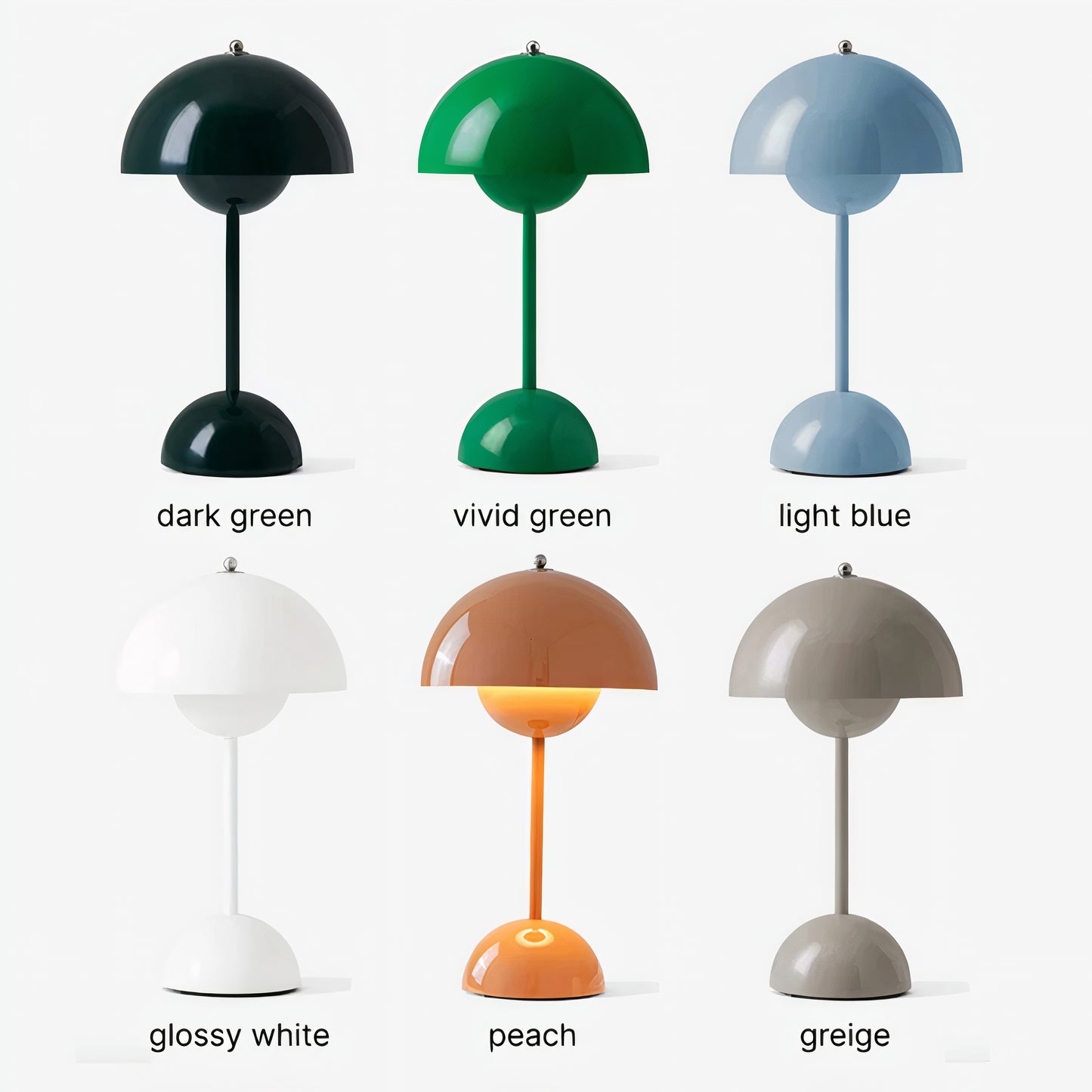 Gloss Dome Cordless Table Lamp