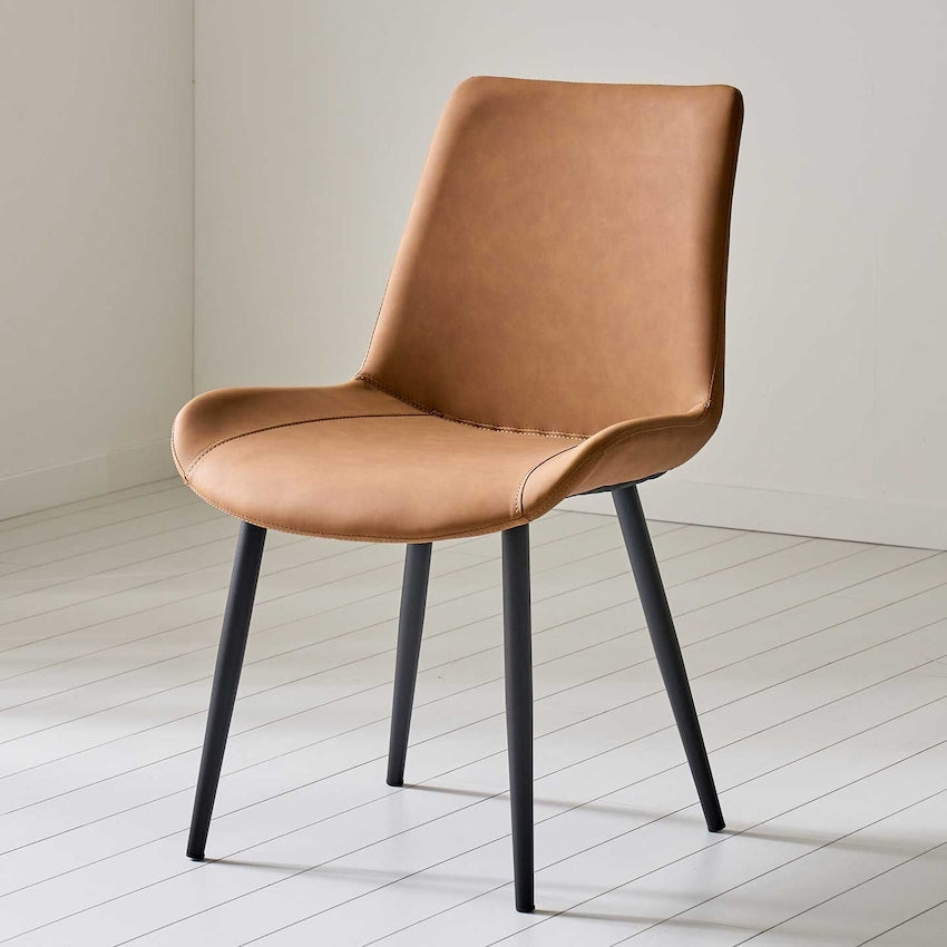 Curved Upholstered Dining Chair Set of 2