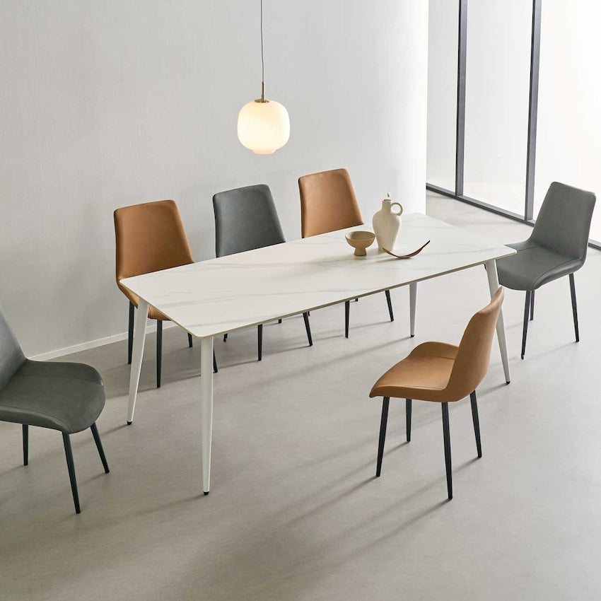 Curved Upholstered Dining Chair Set of 2