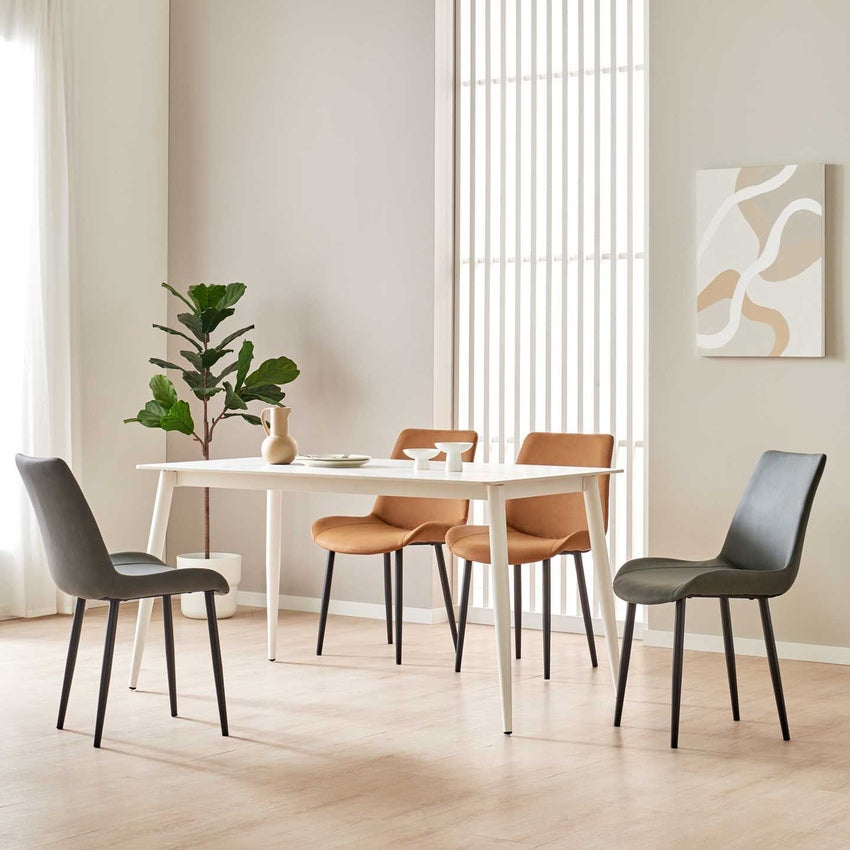 Curved Upholstered Dining Chair Set of 2