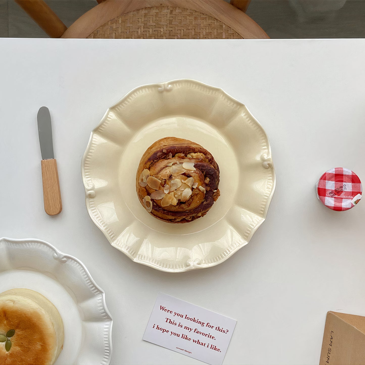 Ruffled Ceramic Dessert Plate