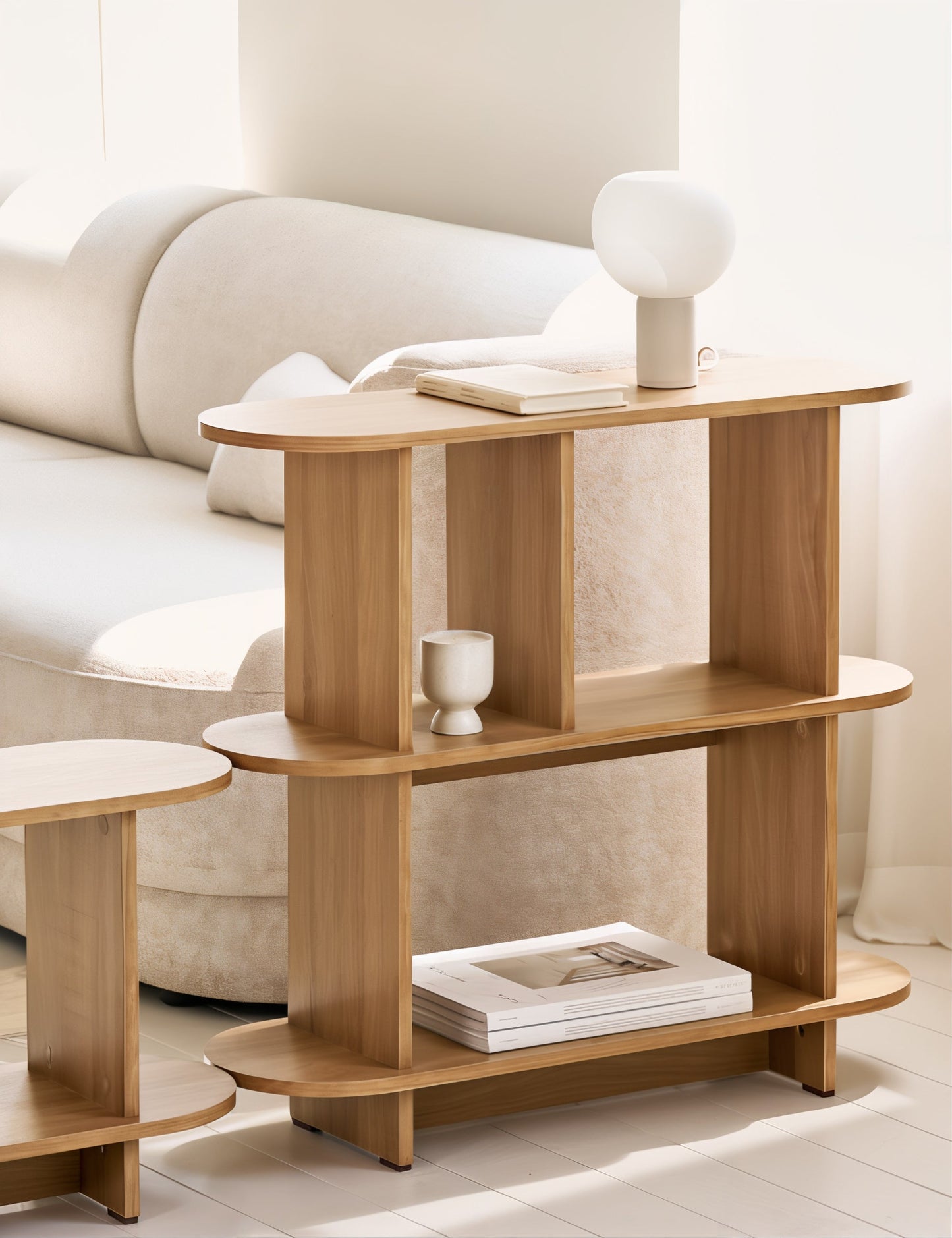 3-Tier Round Edge Open Shelf
