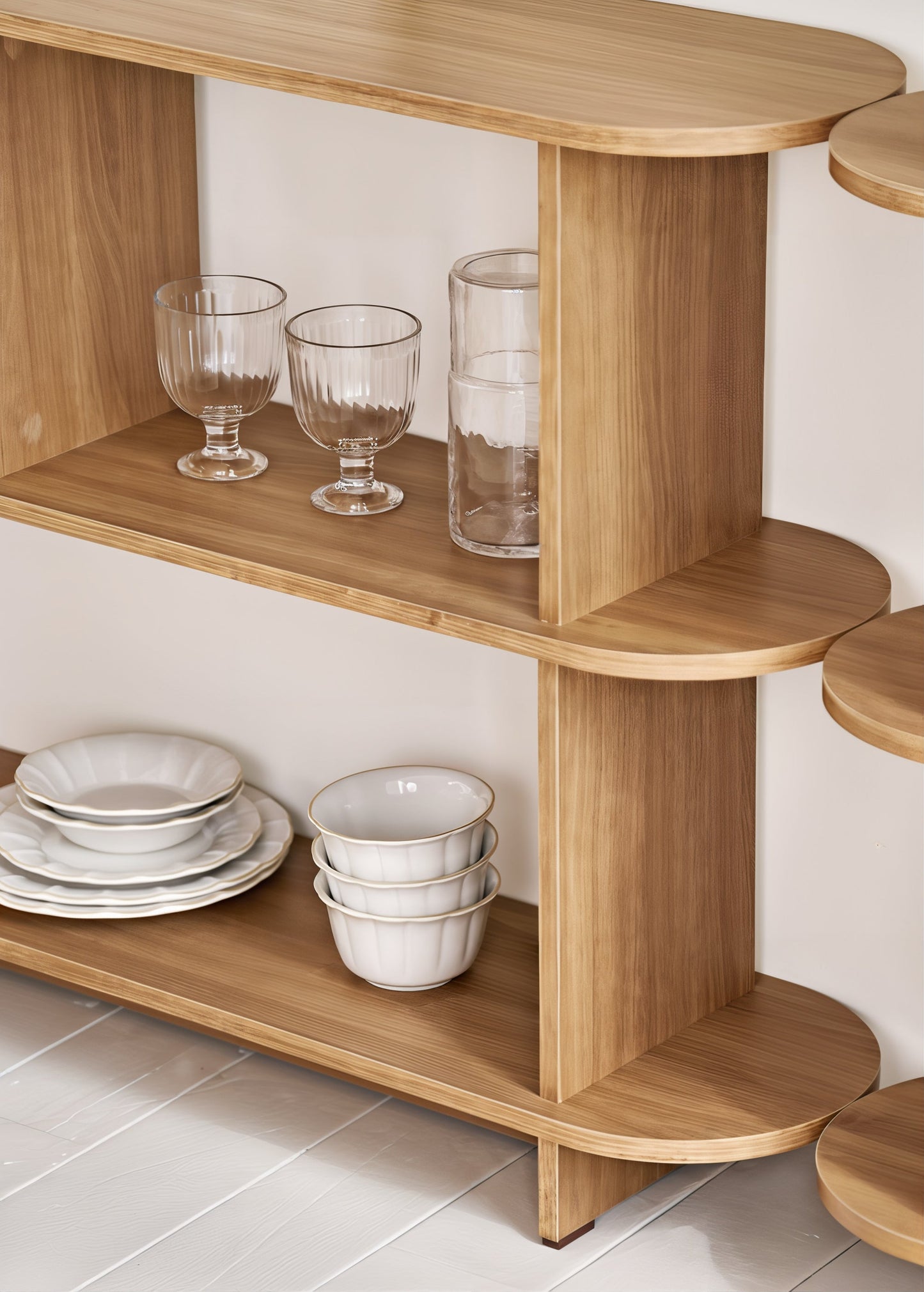3-Tier Round Edge Open Shelf