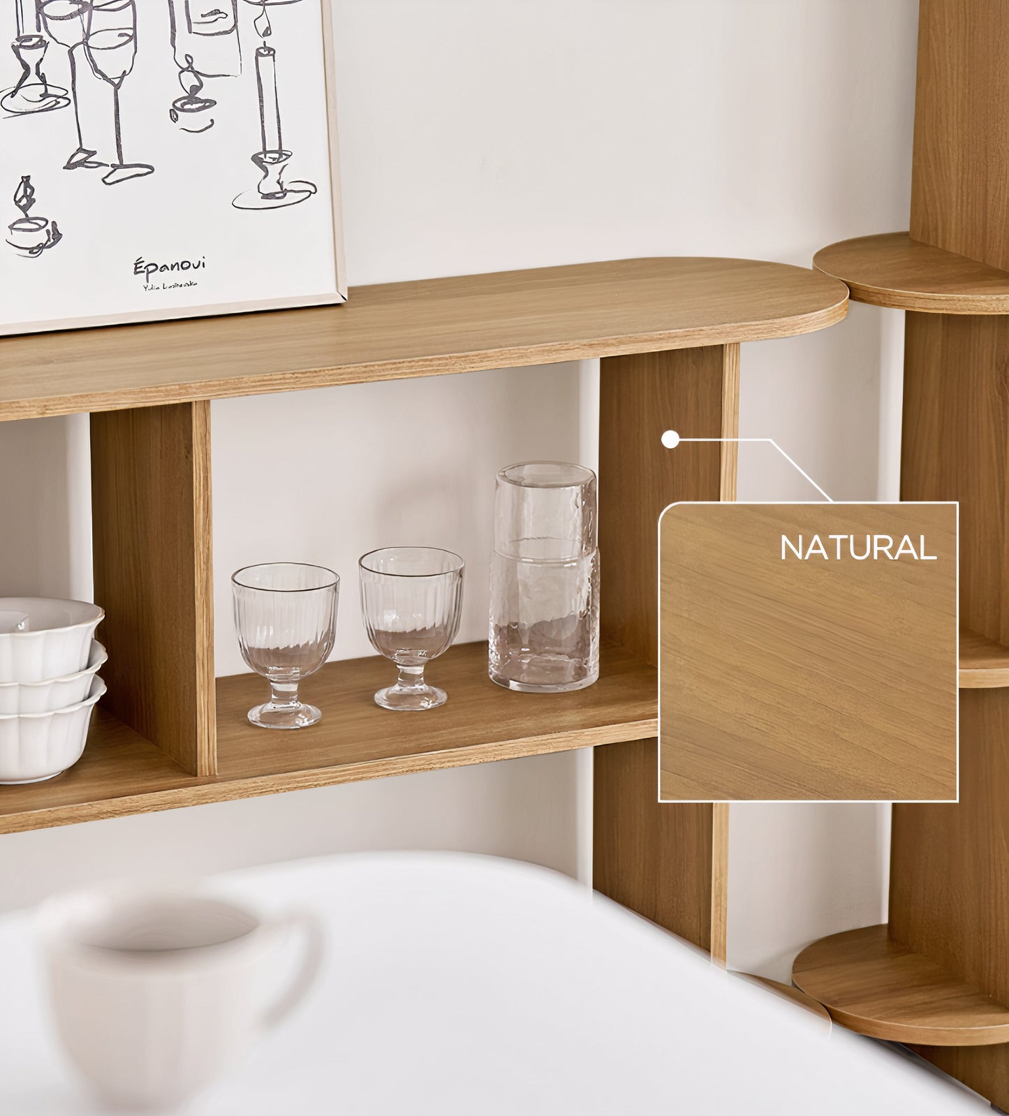 3-Tier Round Edge Open Shelf