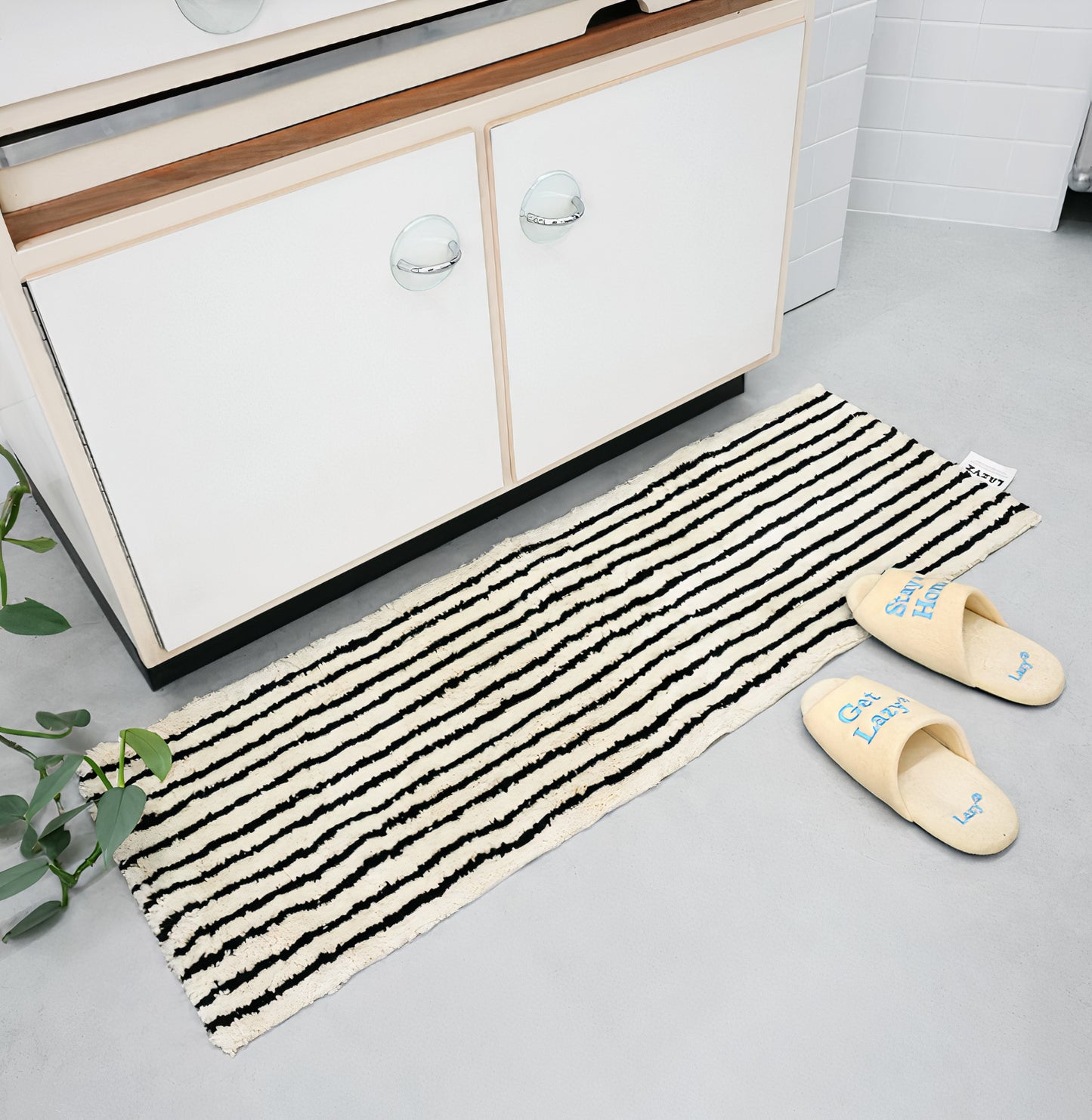 Striped Bath & Kitchen Rug
