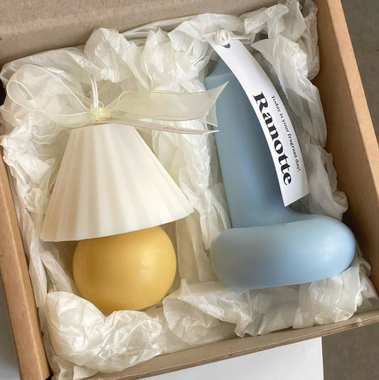 Lamp & Twisted Candle Set