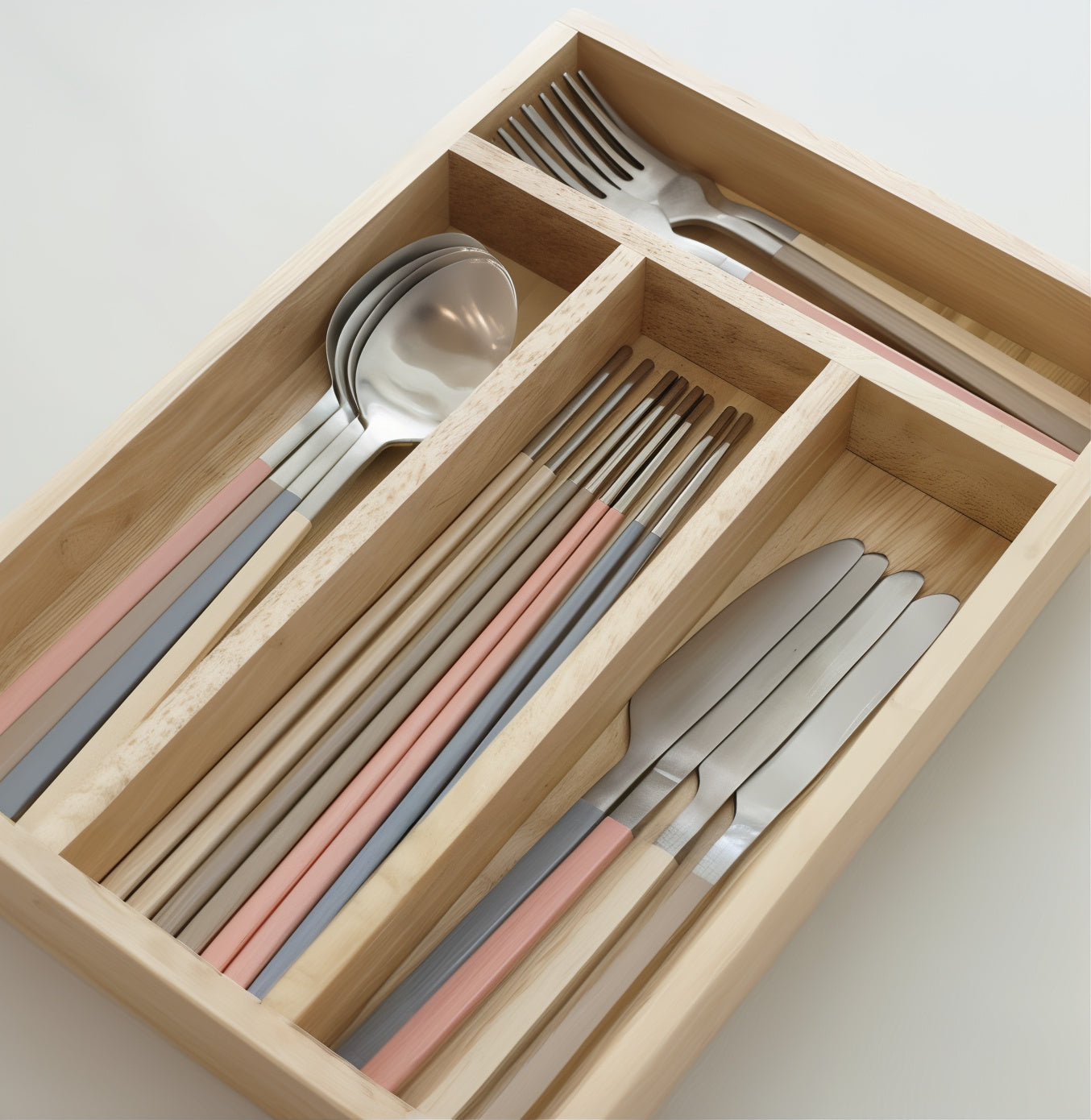 Matte Silver Flatware Set – 4 Forks & 4 Knives