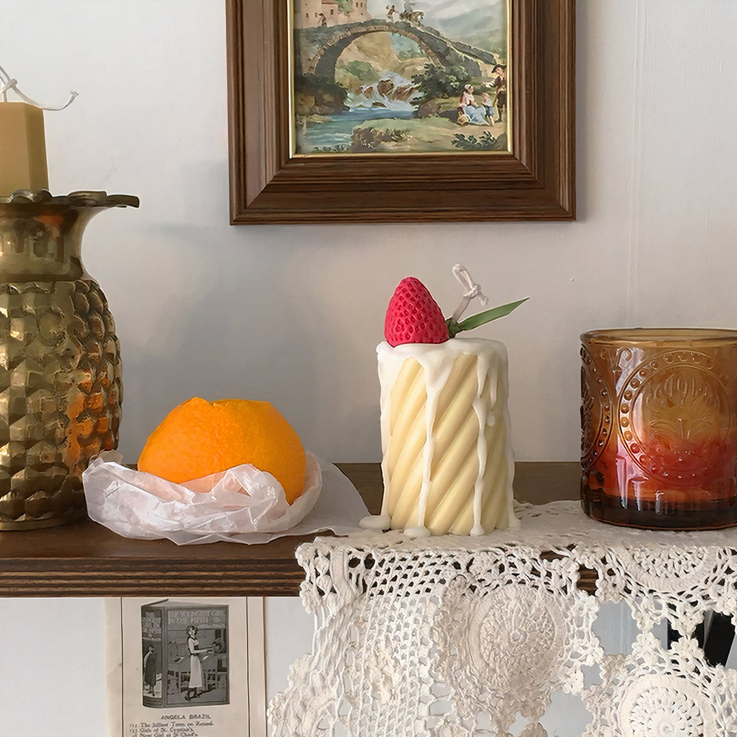 Strawberry Cream Twist Candle
