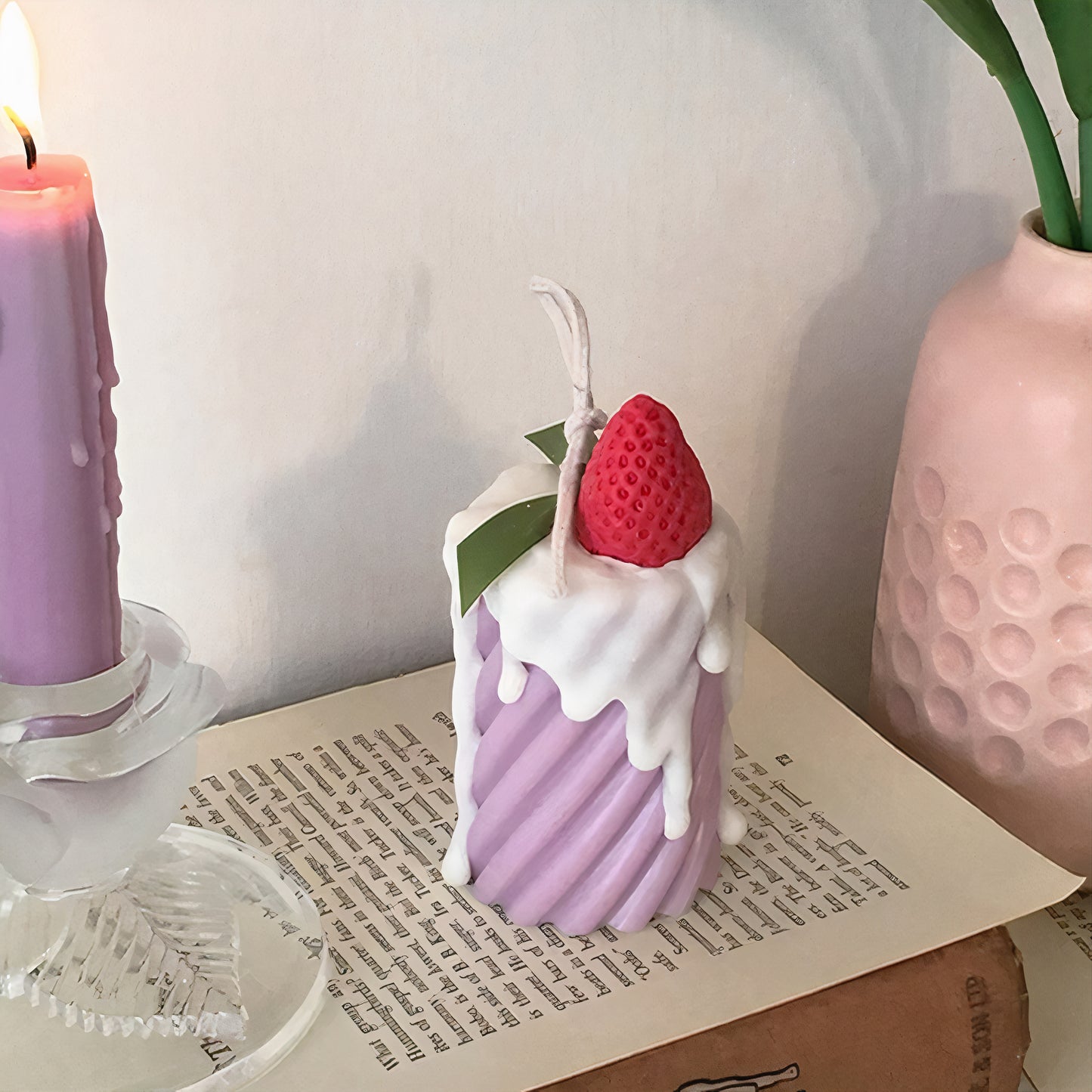 Strawberry Cream Twist Candle