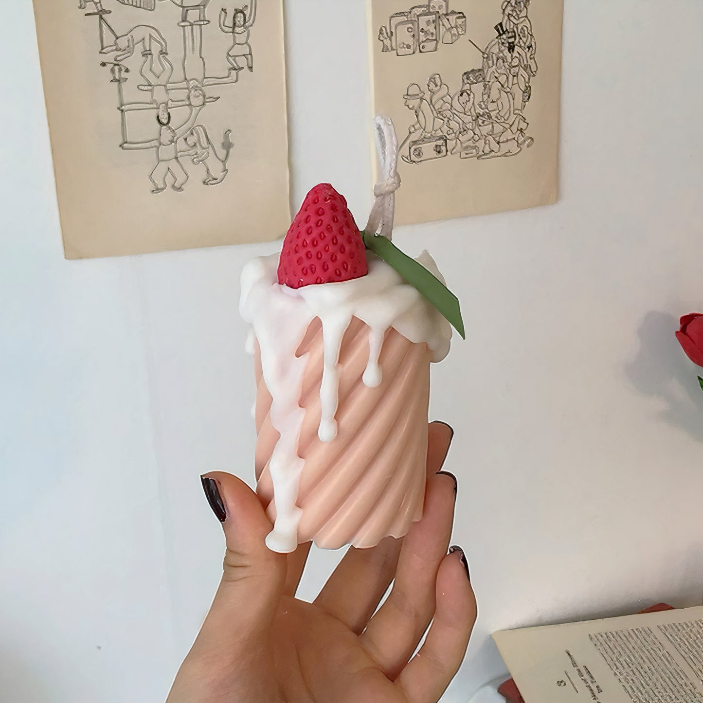 Strawberry Cream Twist Candle