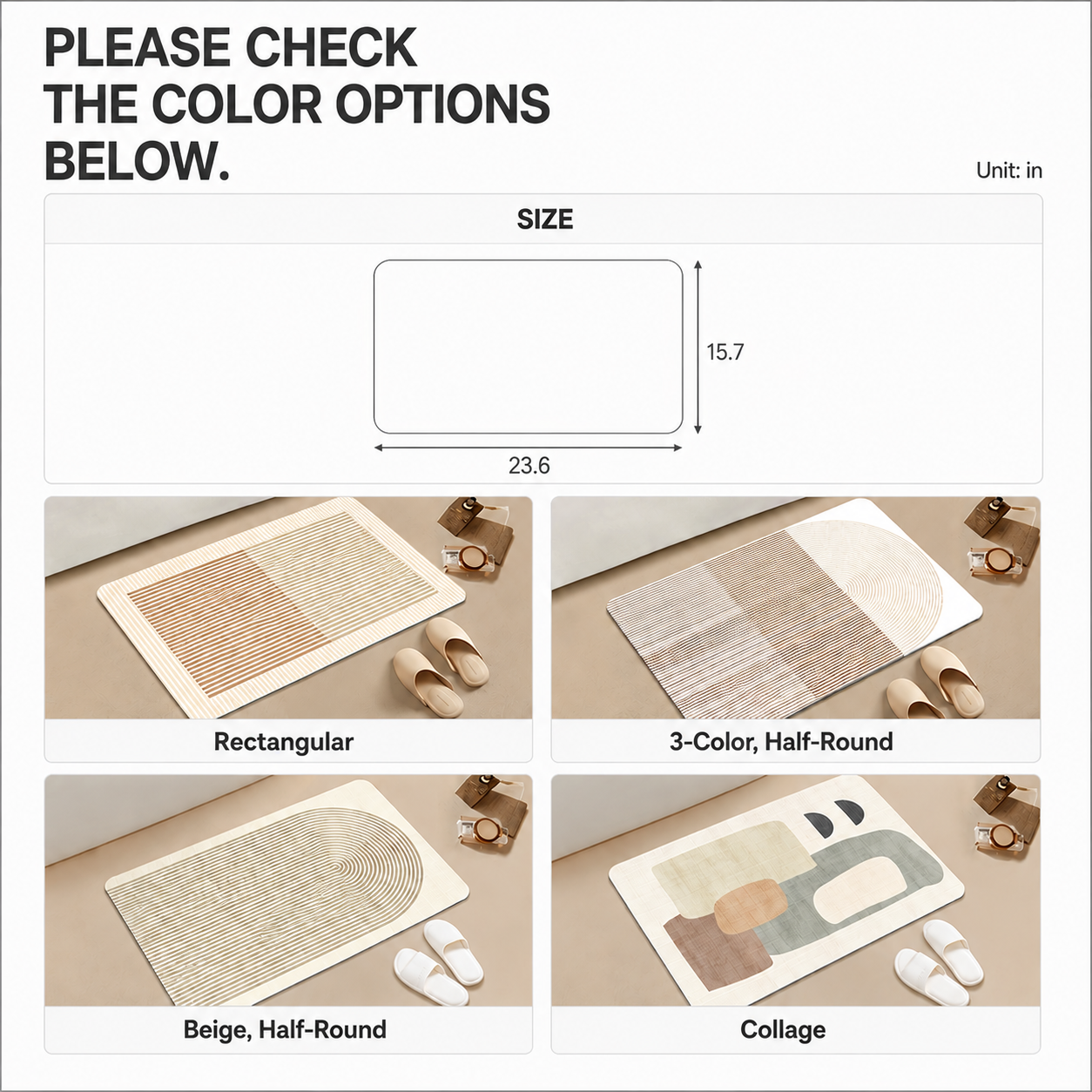Quick Absorbing Earth Patterned Bath Mat