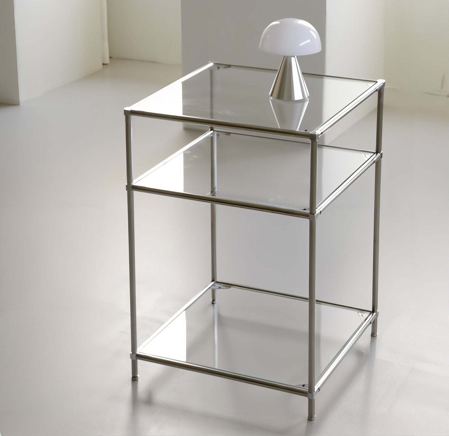 3-Tier Clear Glass Modular Side Table
