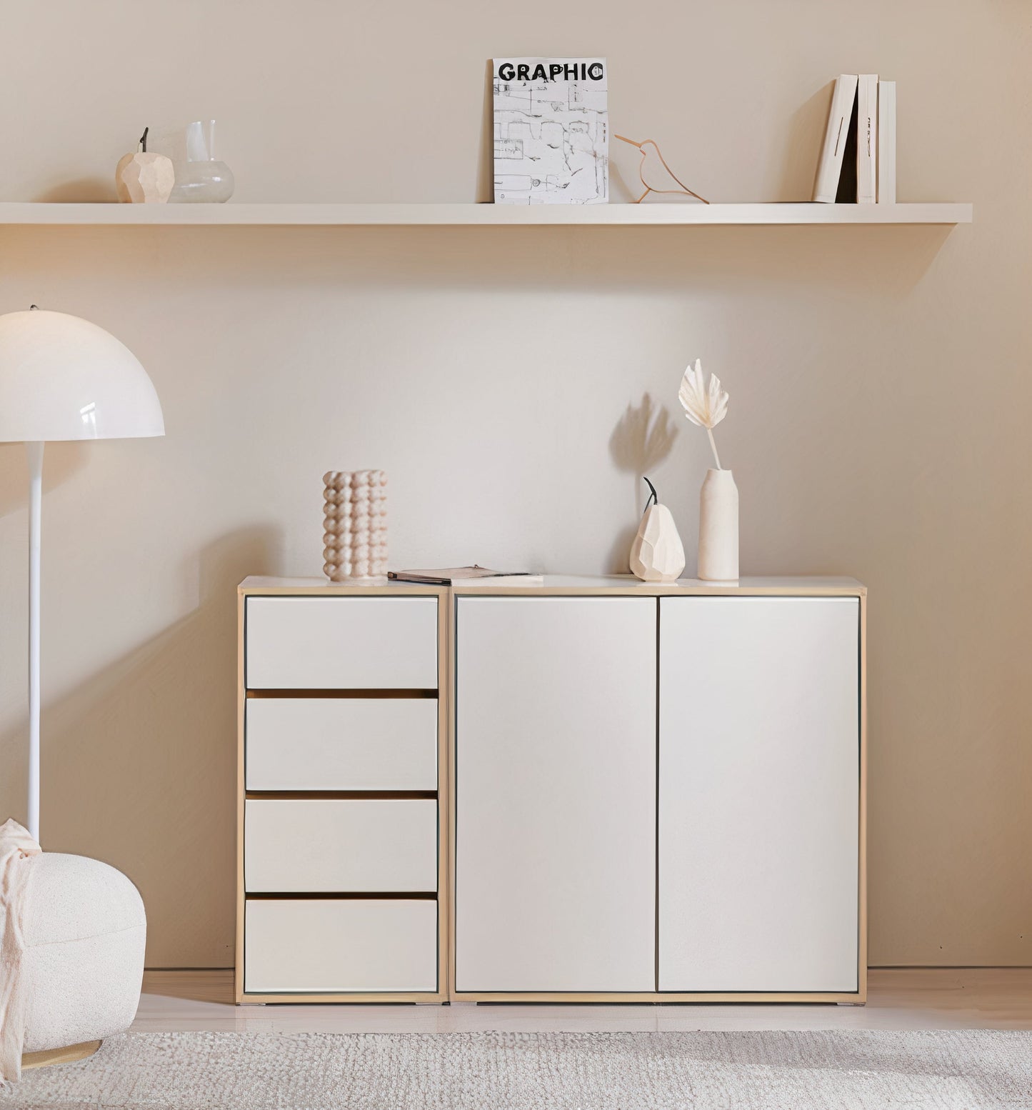 Modern Tall Storage Cabinet with Dividers