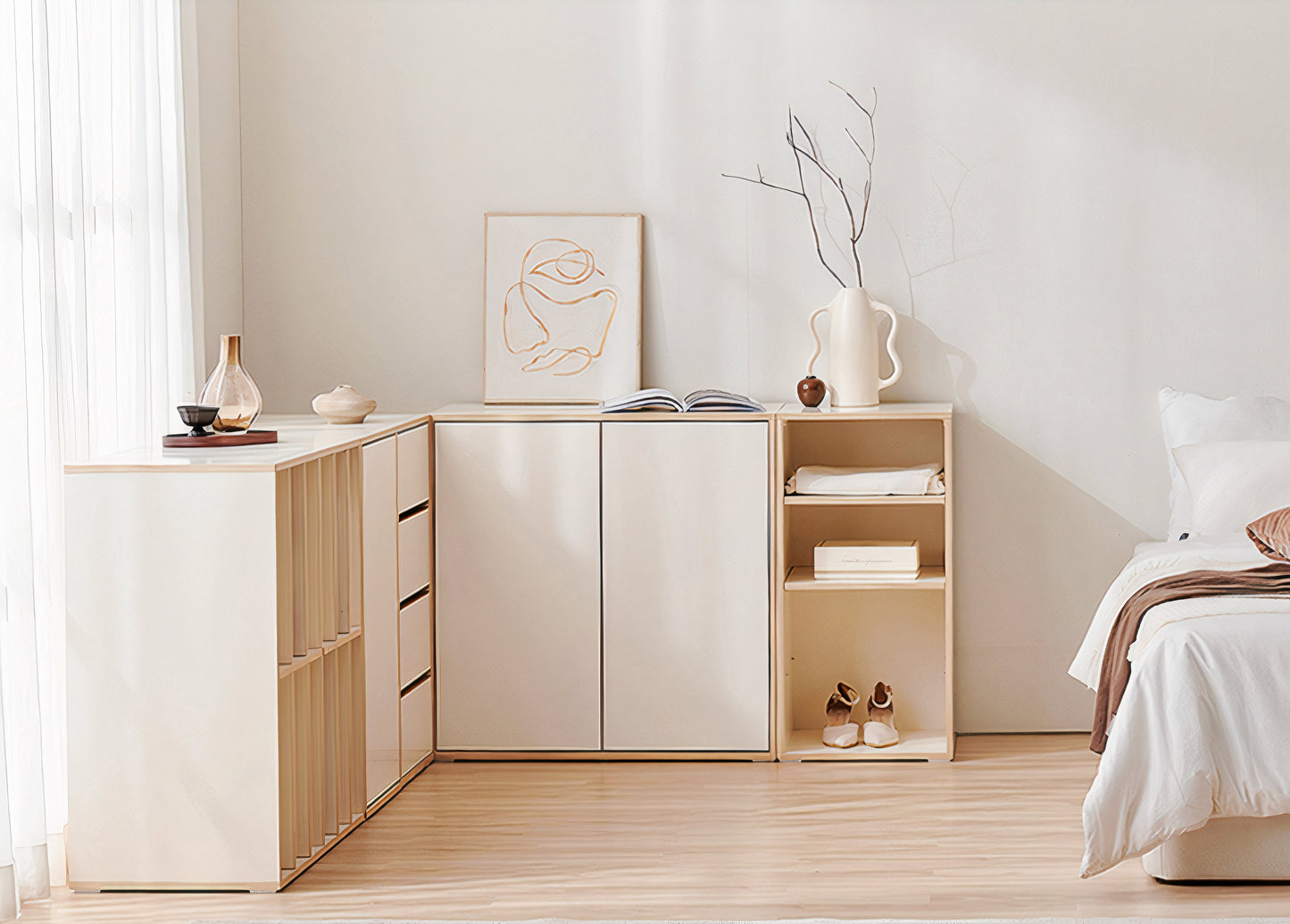 Modern Tall Storage Cabinet with Dividers