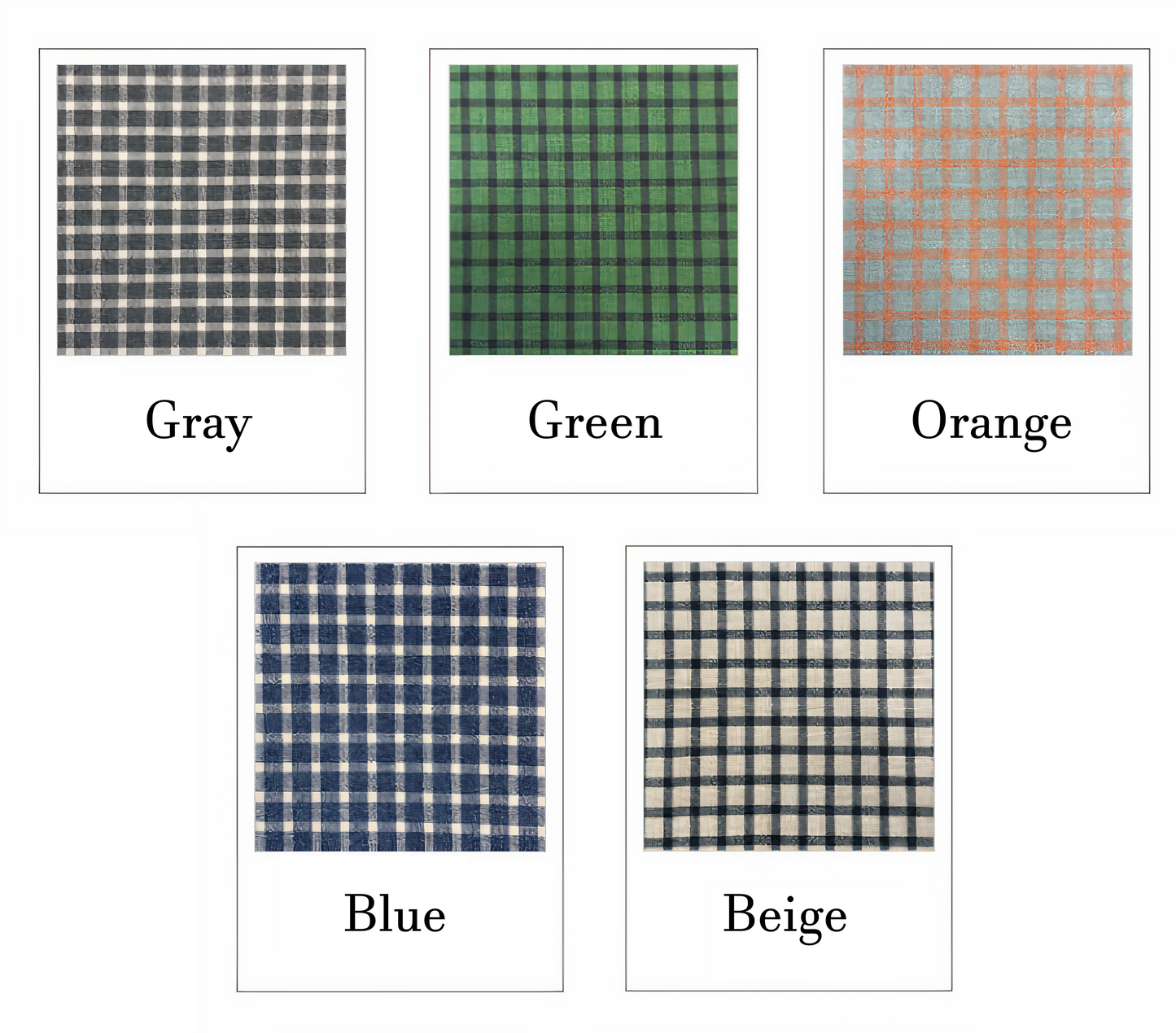 Check Pattern Fabric Stool